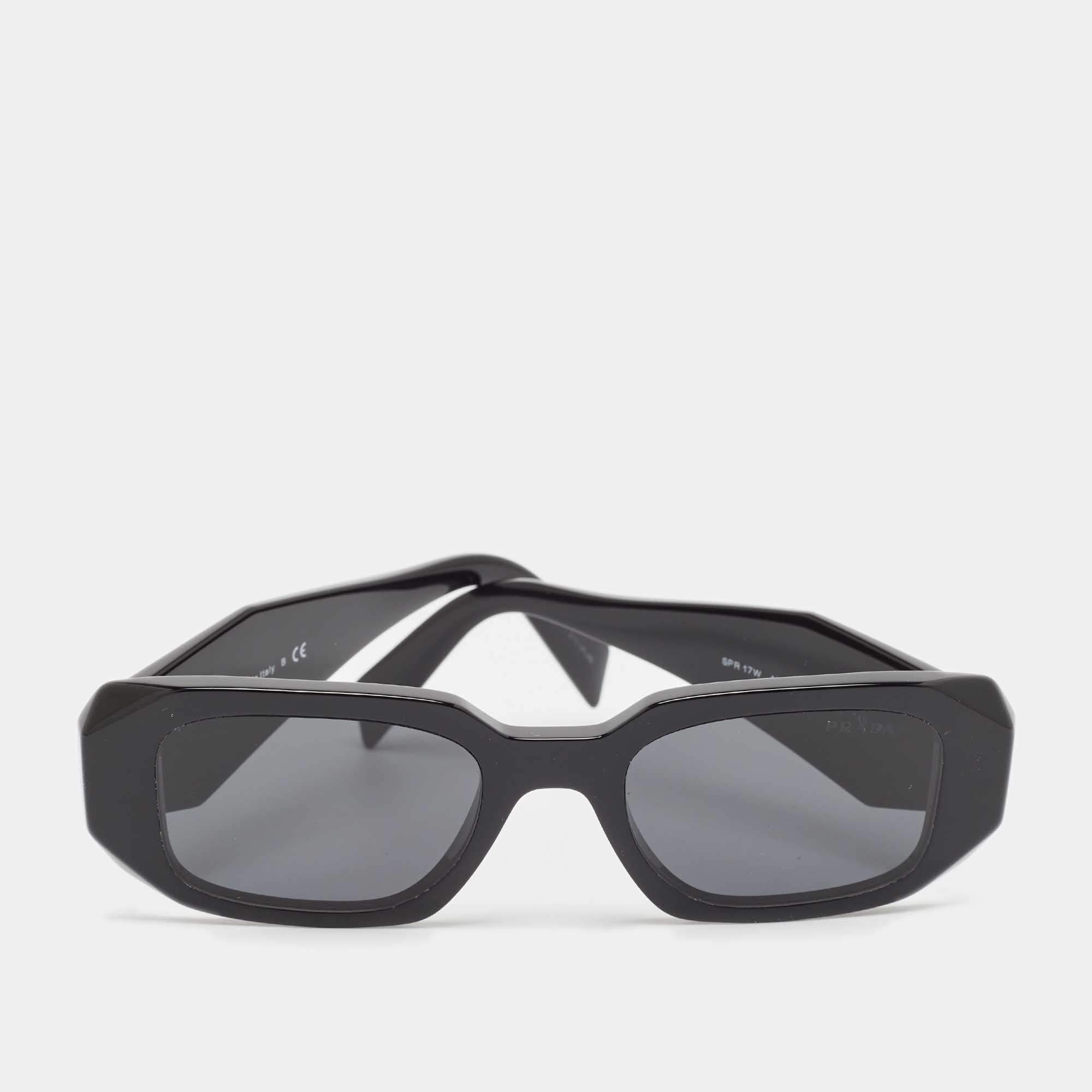 Prada Black SPR17W Symbole Rectangular Sunglasses