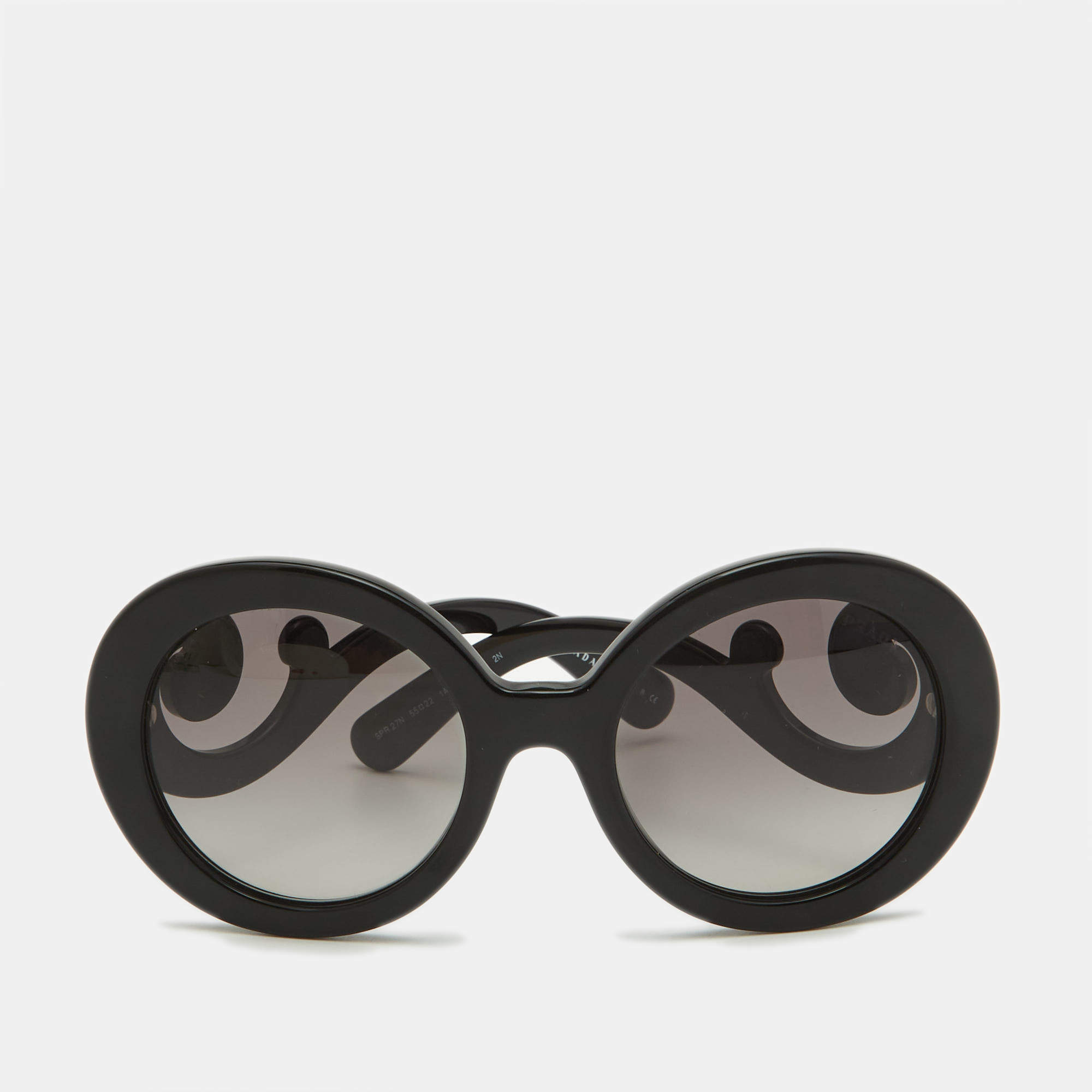 Prada Black Gradient SPR27N Baroque Round Sunglasses