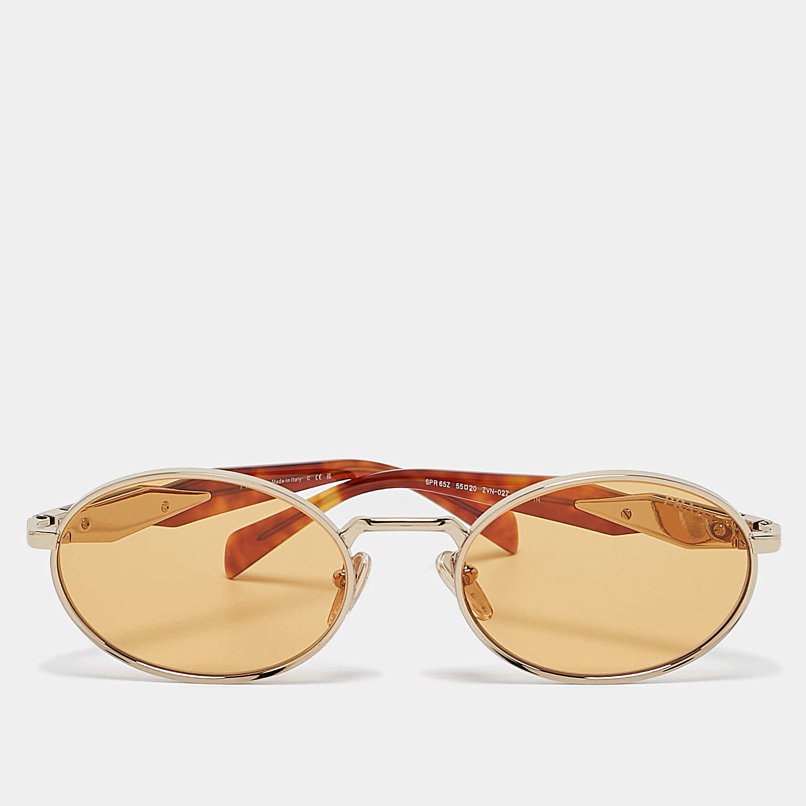 Prada Gold Tone/Papaya SPR65Z Oval Sunglasses