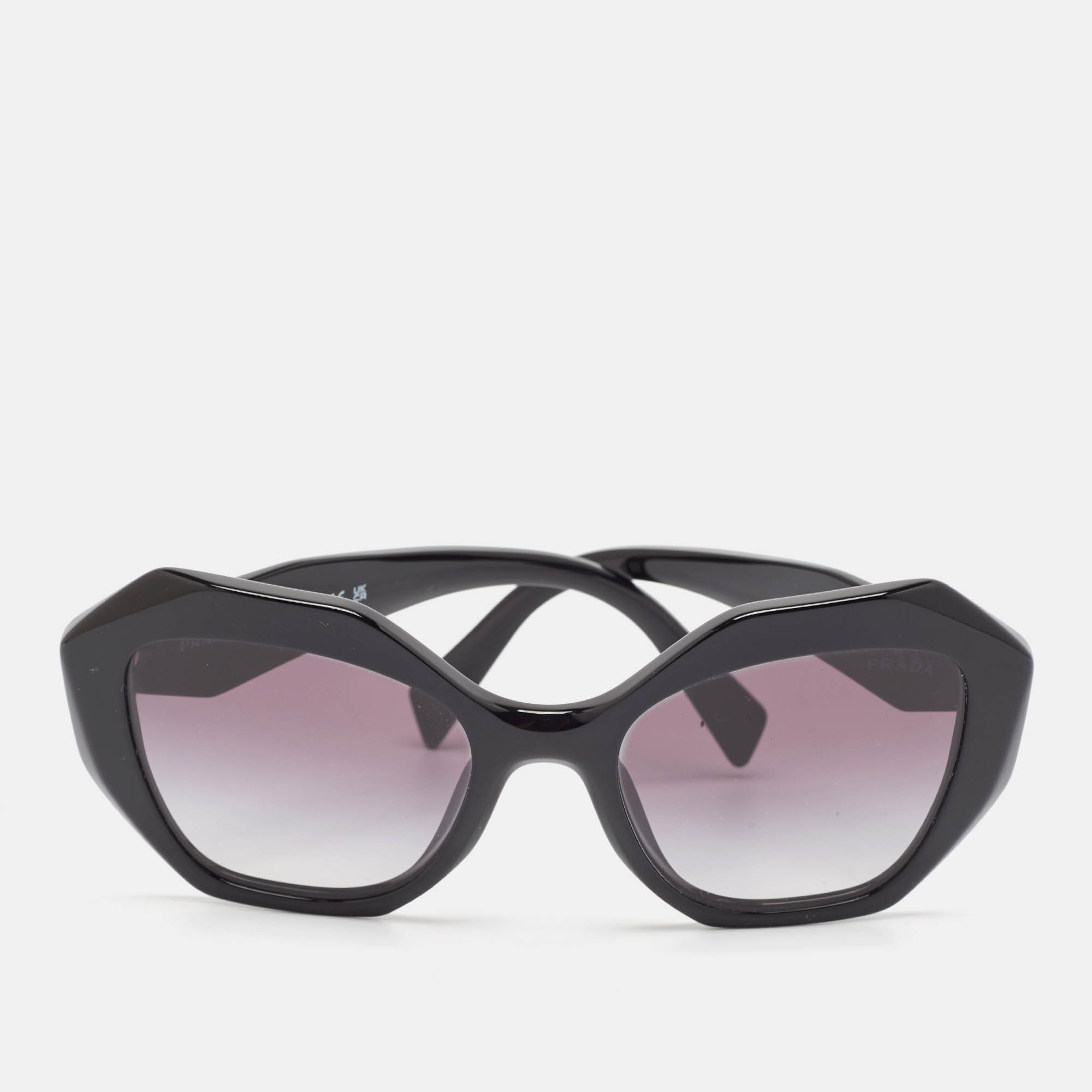 Pre Owned Prada Black Gradient SPR16W Symbole Cat Eye Sunglasses