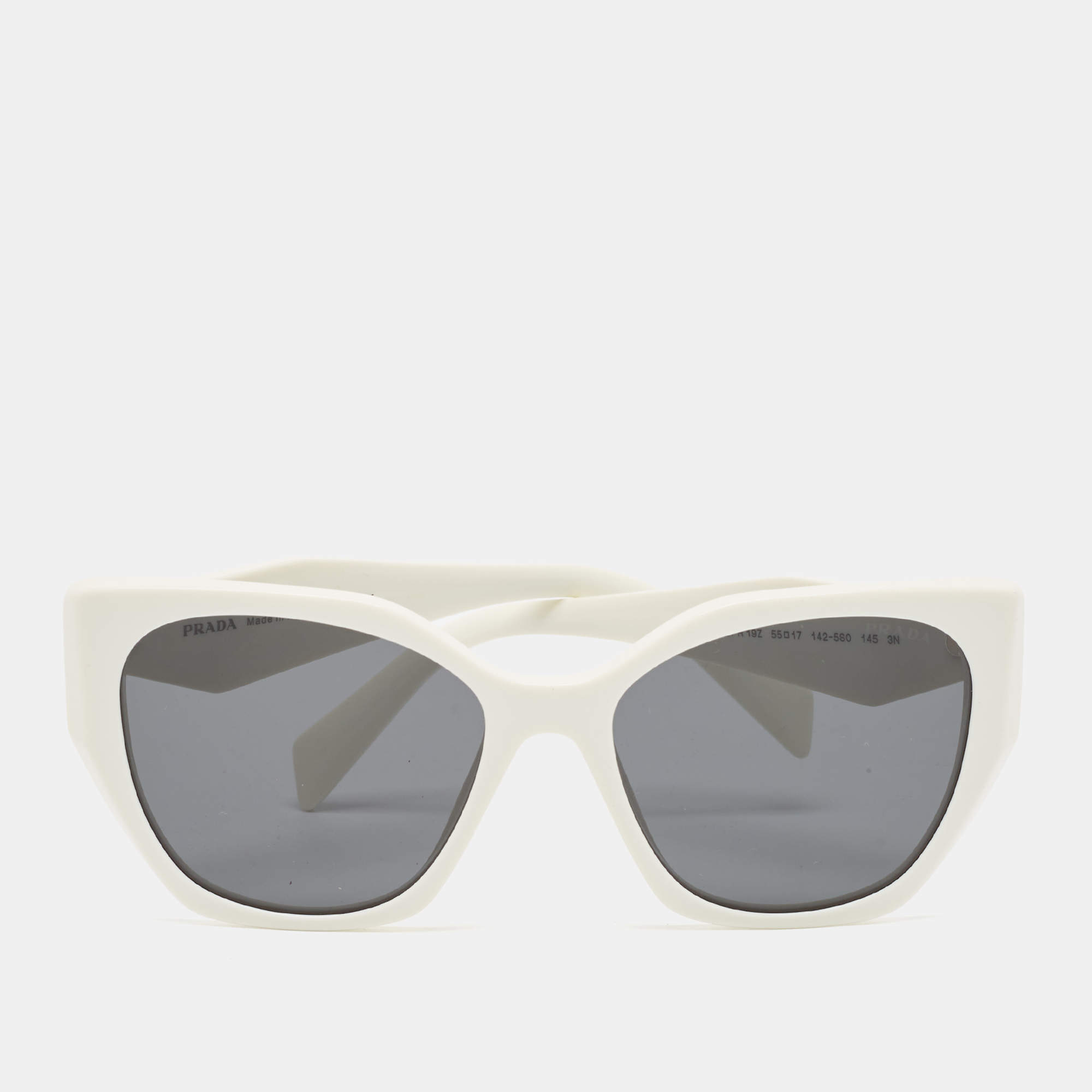Prada White/Black SPR 19Z Square Sunglasses