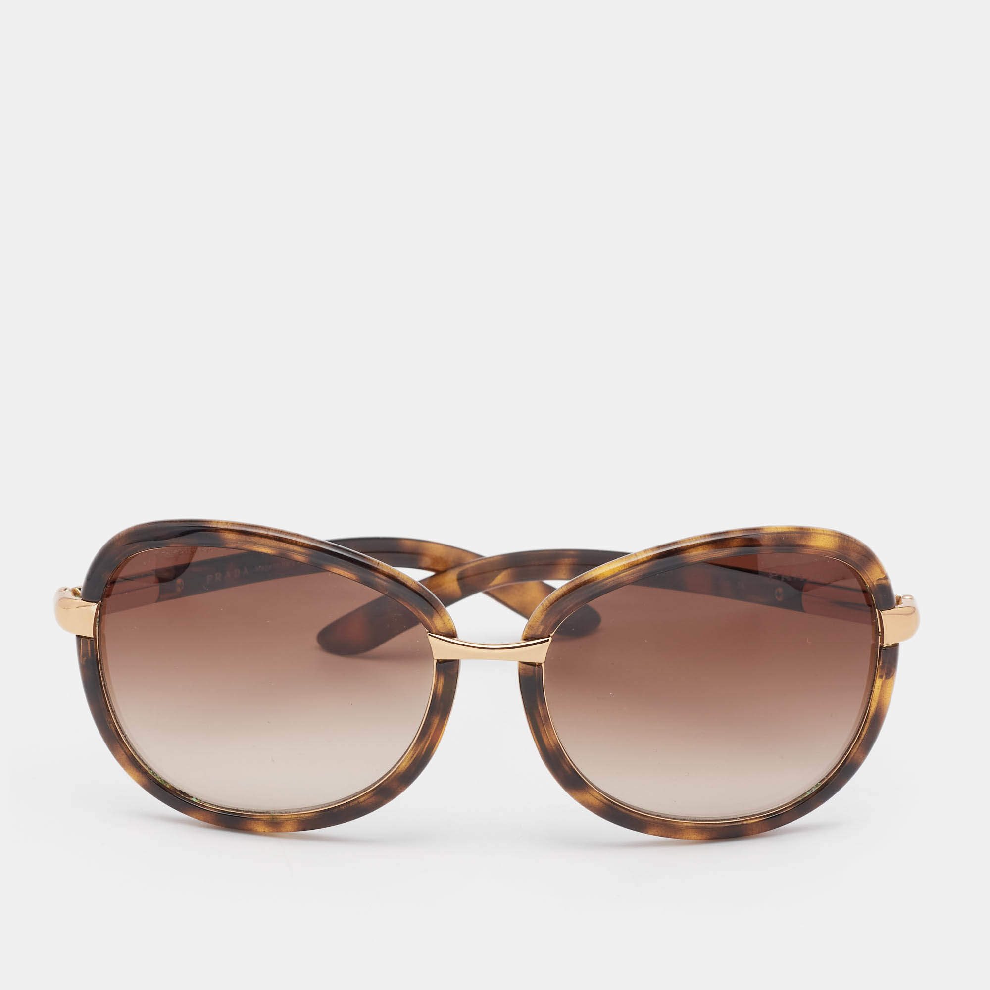 Prada Tortoise Brown Gradient SPR62L Butterfly Sunglasses