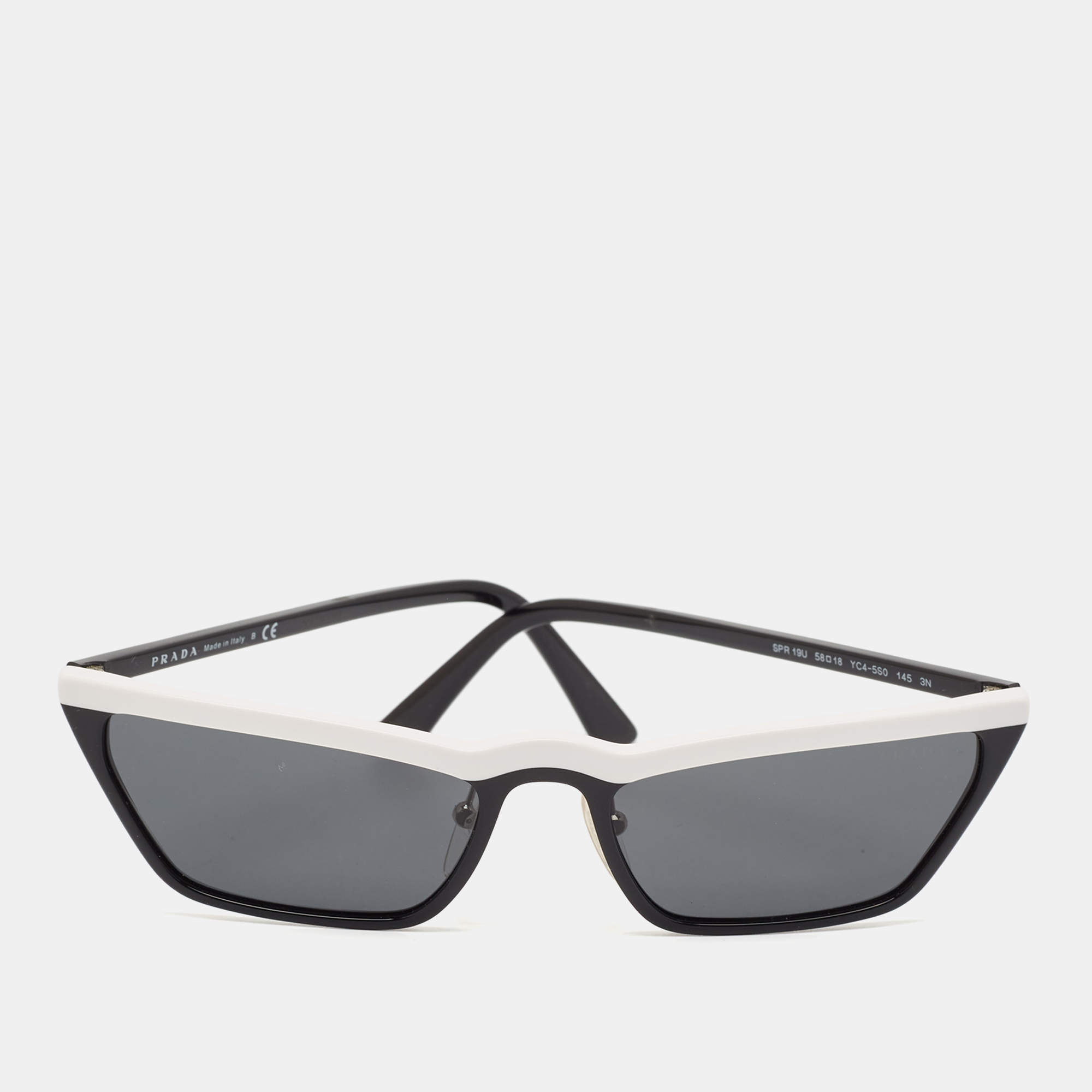 Prada Black/White SPR 19U Cat Eye Sunglasses
