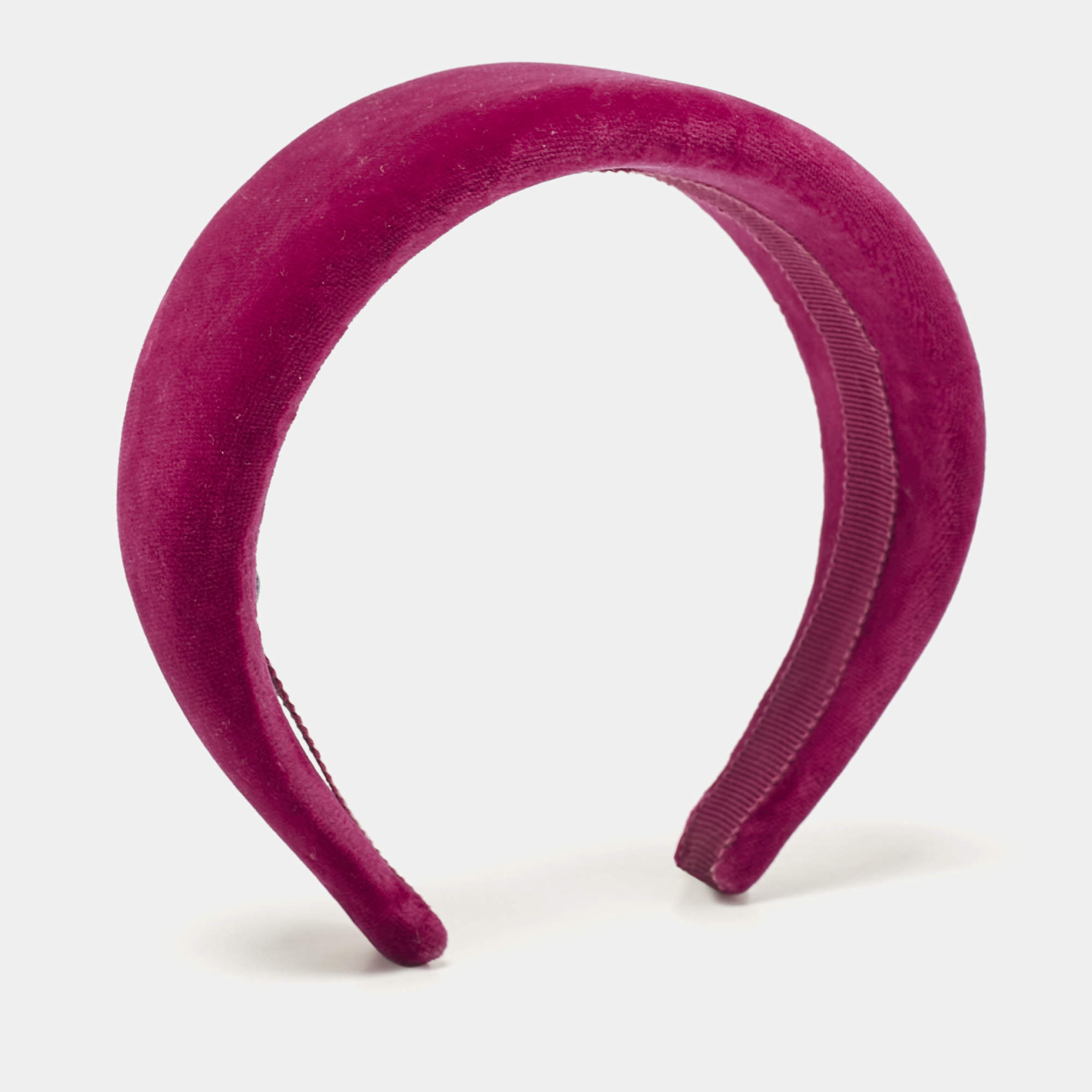 Prada Pink Velvet Wide Headband 