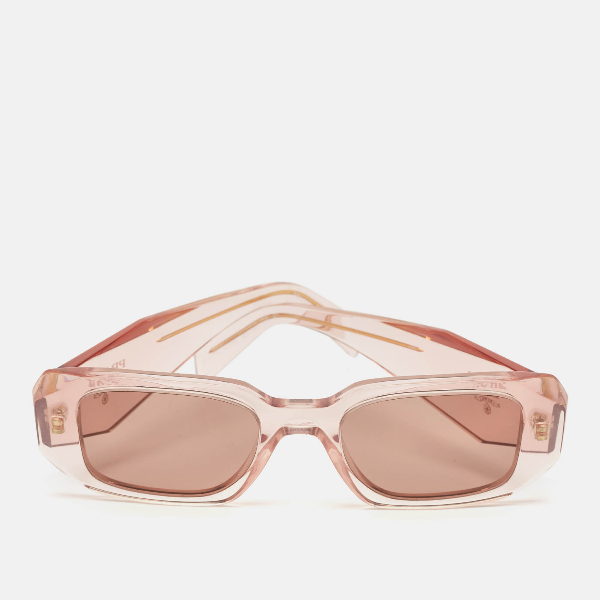 Prada Old Rose SPR 17W Symbole Rectangle Sunglasses