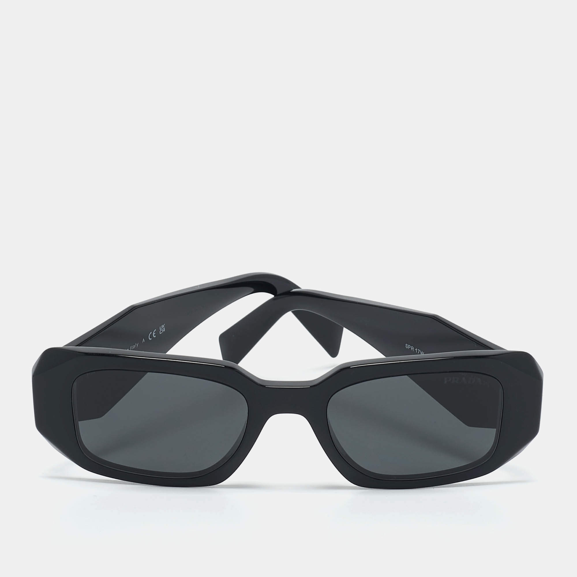 Prada Black SPR17W Symbole Rectangle Sunglasses