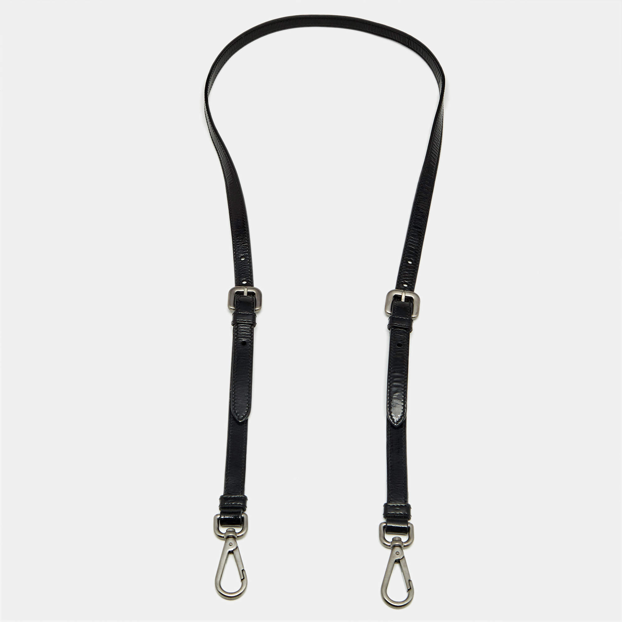 Pre Owned Prada Black Patent Leather Adjustable Shoulder Bag Strap