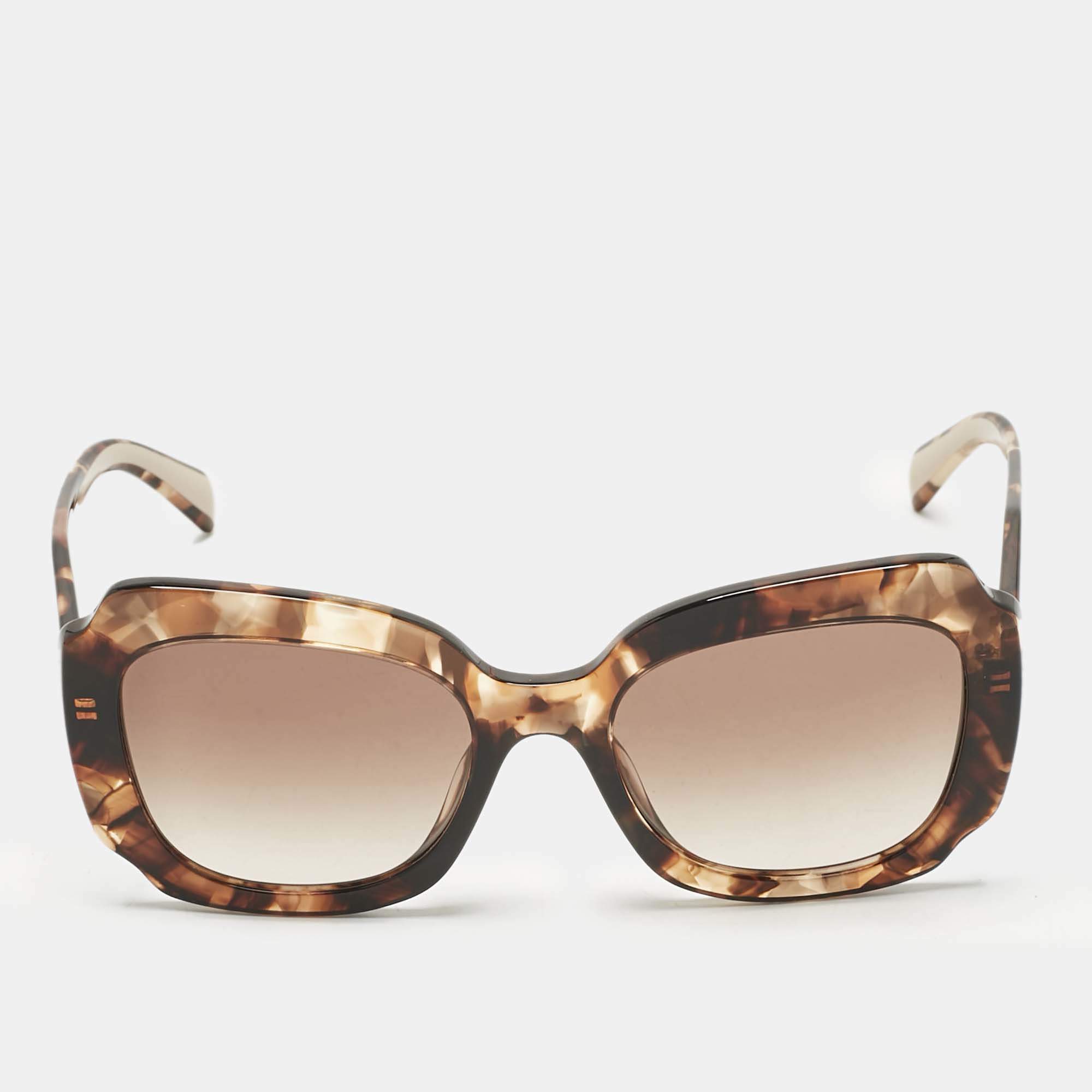 مملوكة مسبقًا Prada Tortoise Brown Gradient SPR 16Y Butterfly Sunglasses