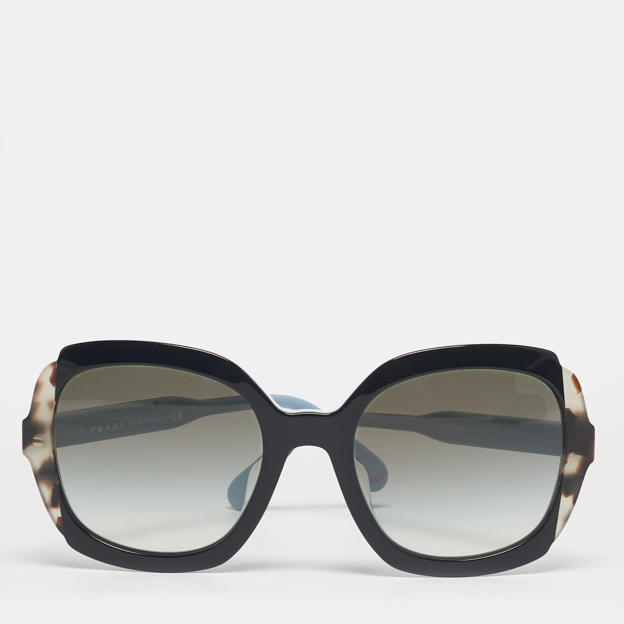 Pre Owned Prada Black/Blue Gradient SPR 16U F Square Sunglasses