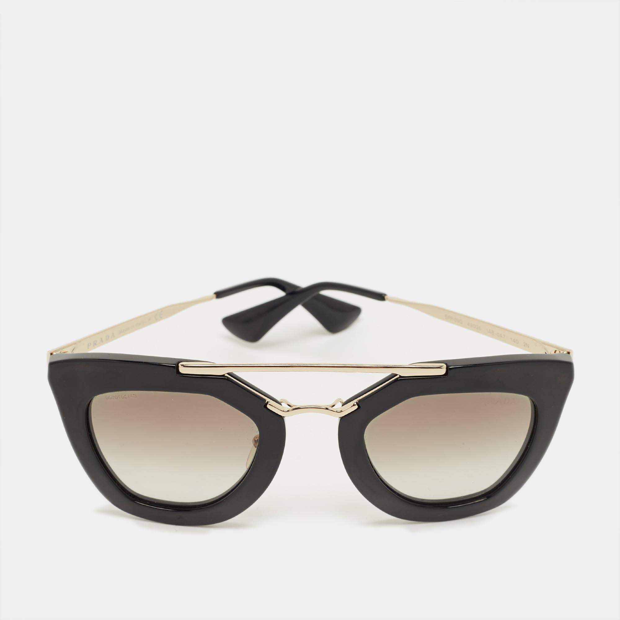 Pre Owned Prada Black Gradient SPR09Q Cat Eye Sunglasses