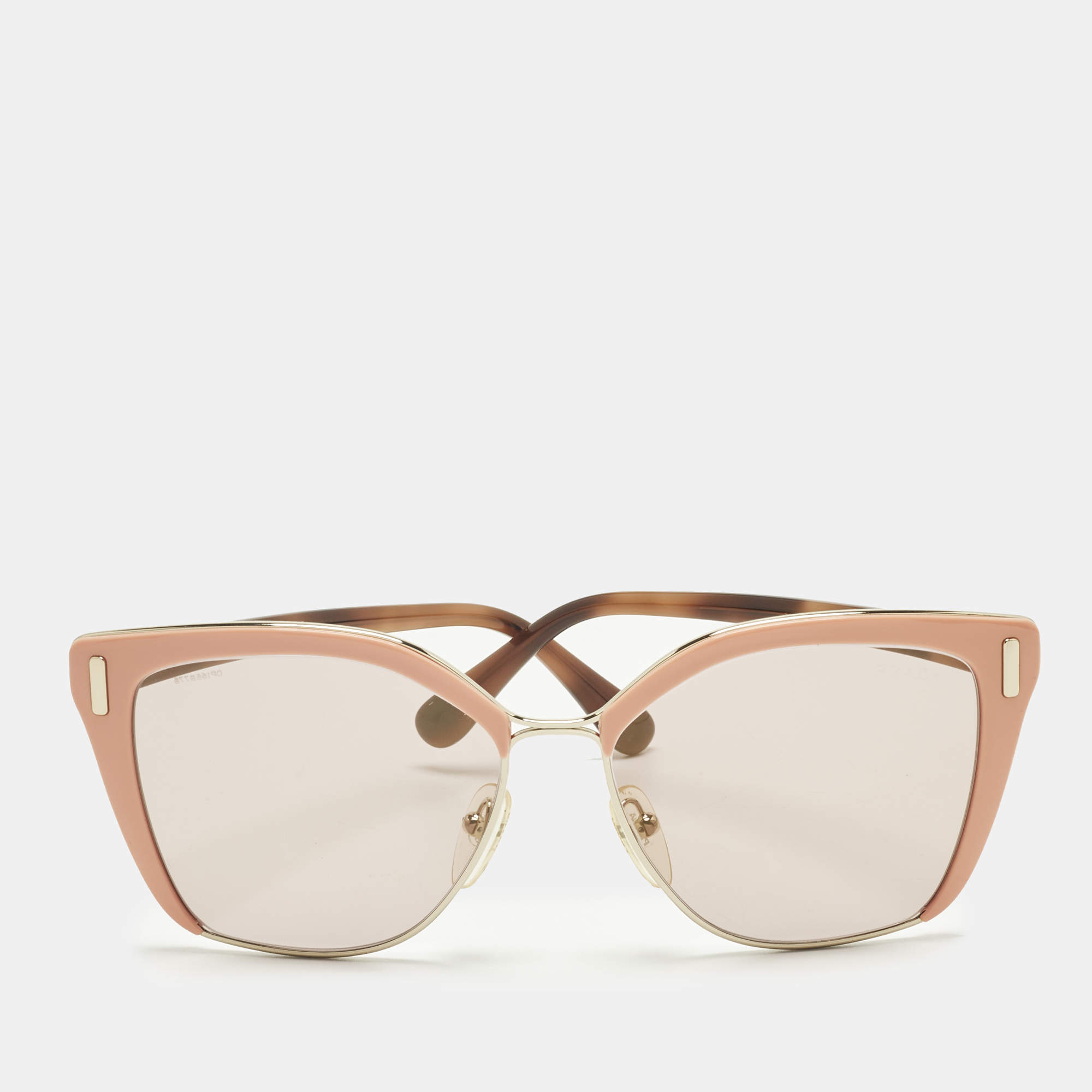 Pre Owned نظارة شمسية برادا متدرجة فراشة إستدارة بني/خوخي SPR 56T