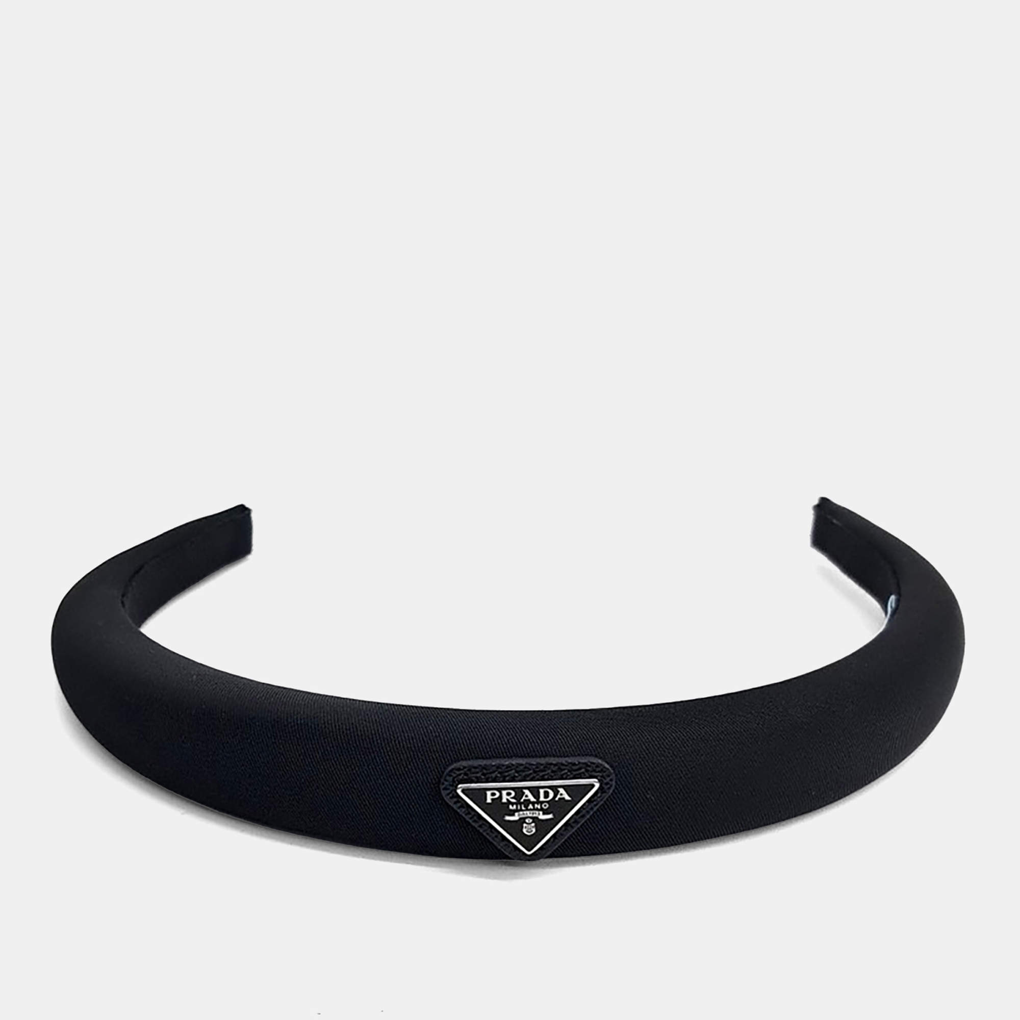 مملوكة مسبقًا Prada Black Logo Detail Hairband