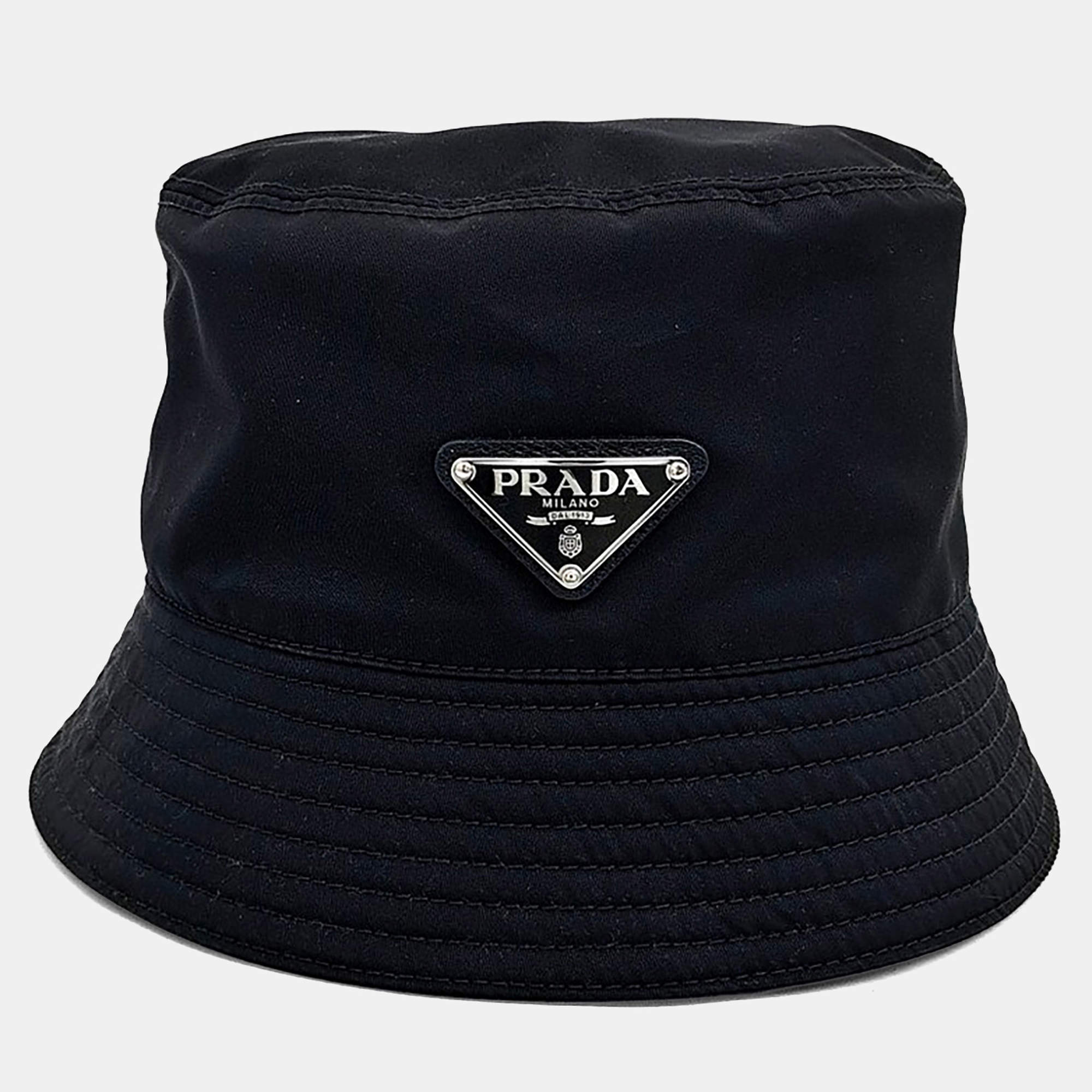Pre Owned Prada Re-Nylon Black Bucket Hat