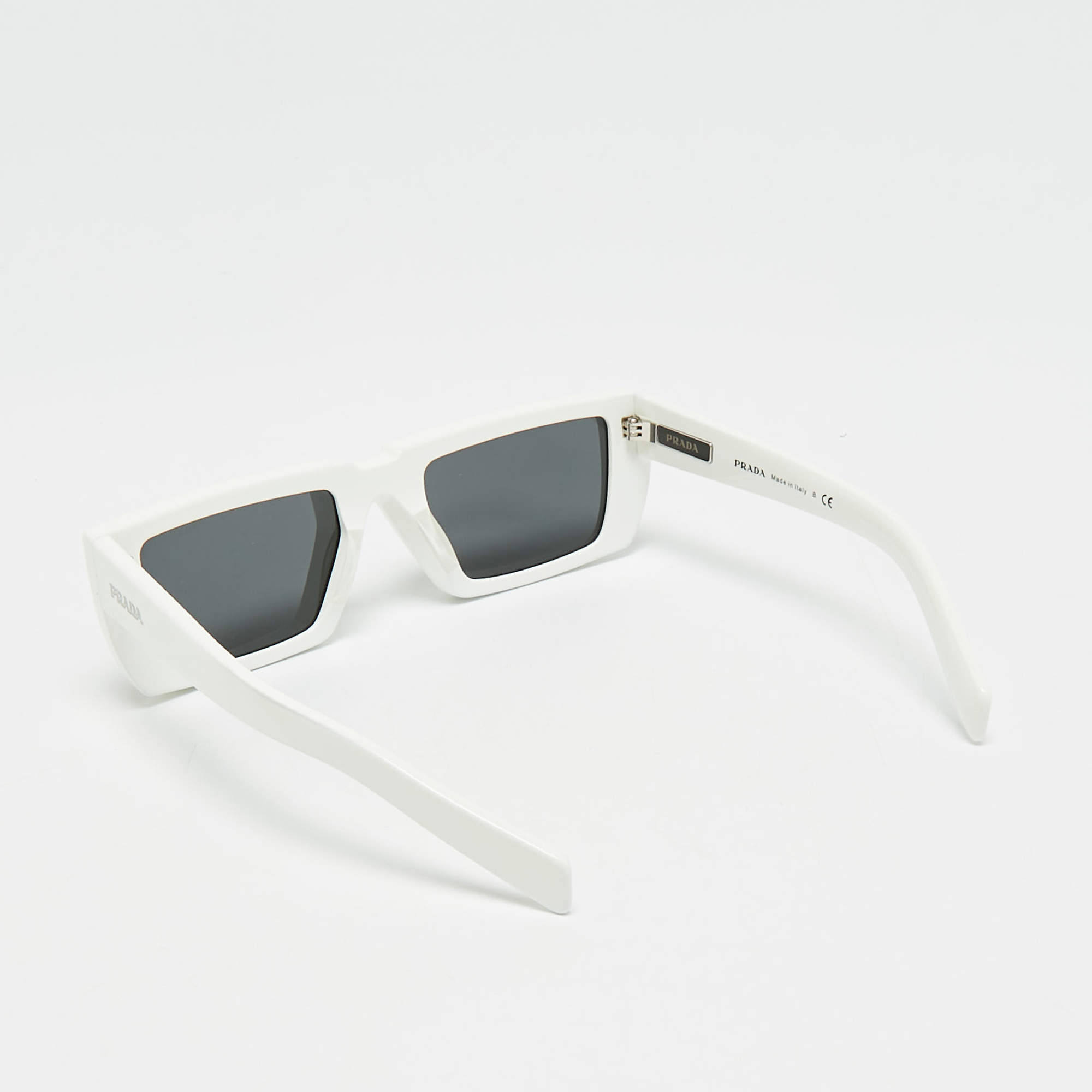Prada White/Black SPR 24Y Frame Rectangle Sunglasses Prada | TLC US