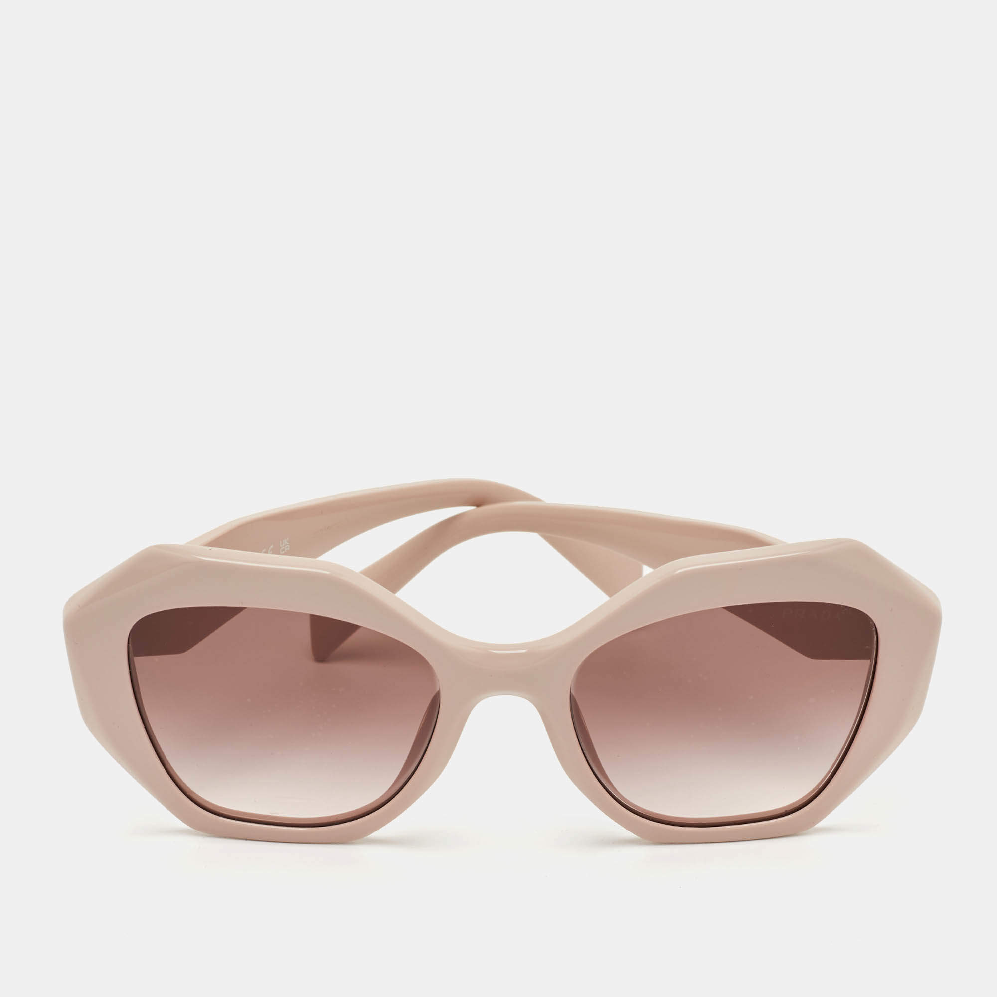 Pre Owned Prada Beige Gradient SPR 16W Symbole Butterfly Sunglasses