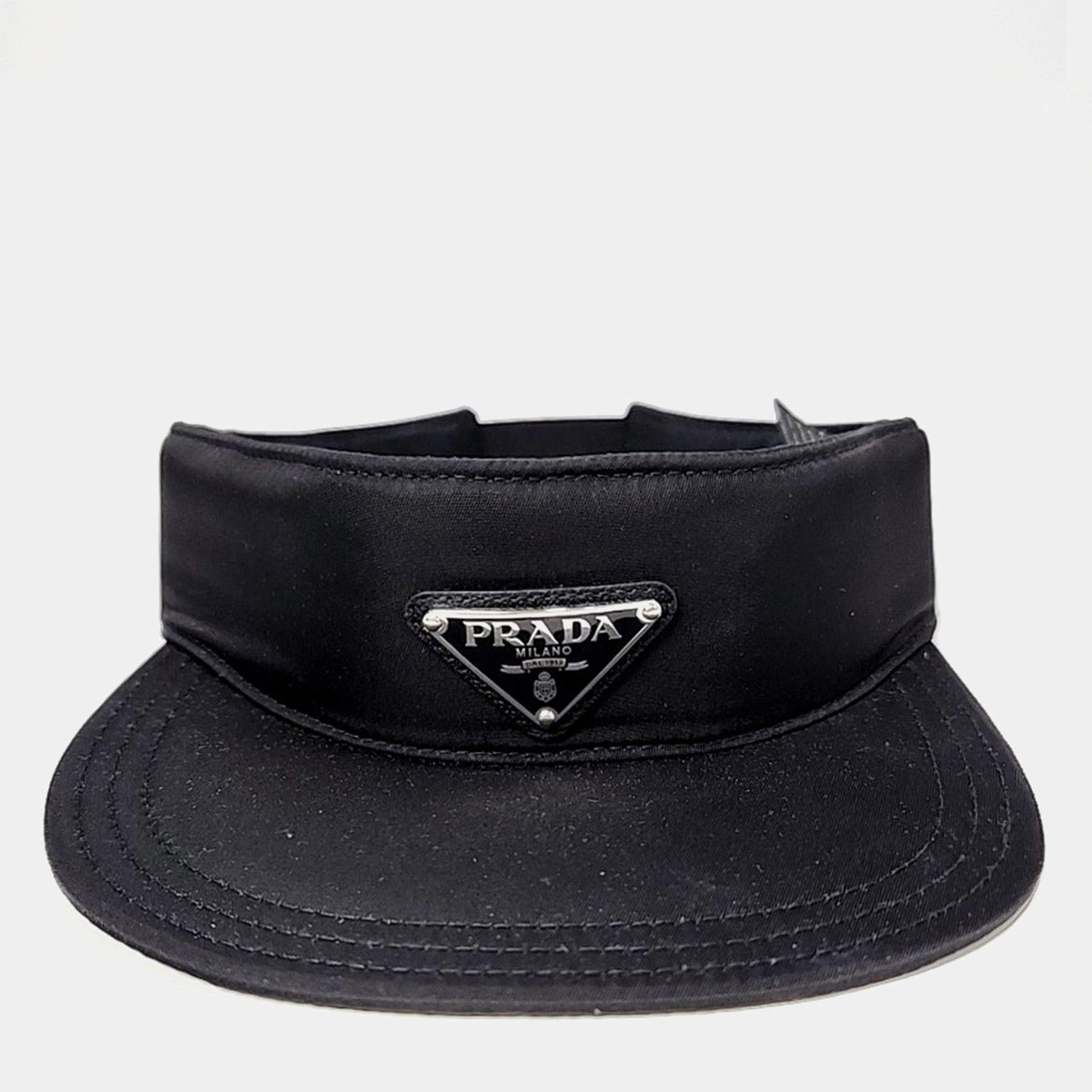 Pre Owned Prada nylon black sun cap