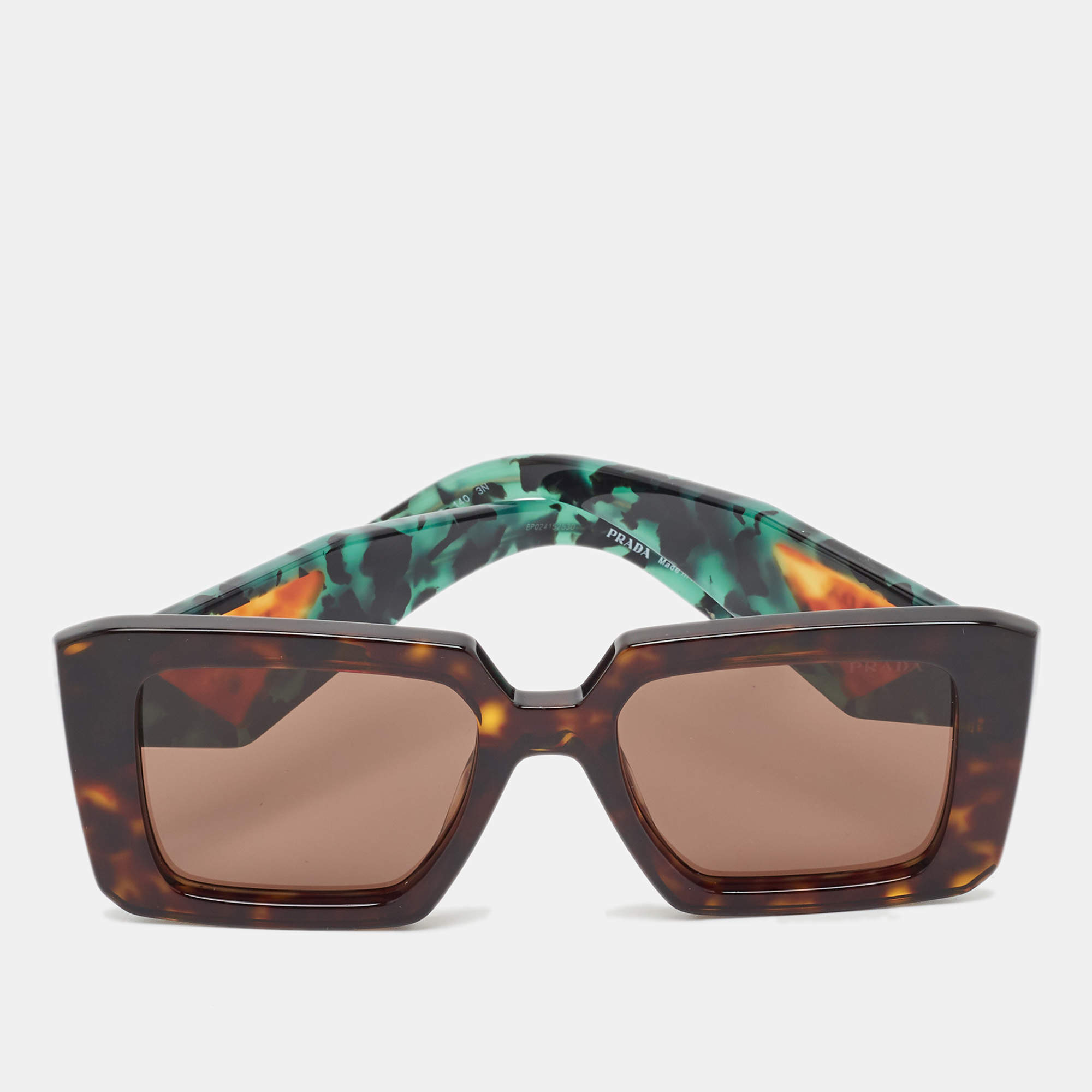 Prada White/Grey SPR24Y Frame Rectangular Sunglasses Prada | TLC