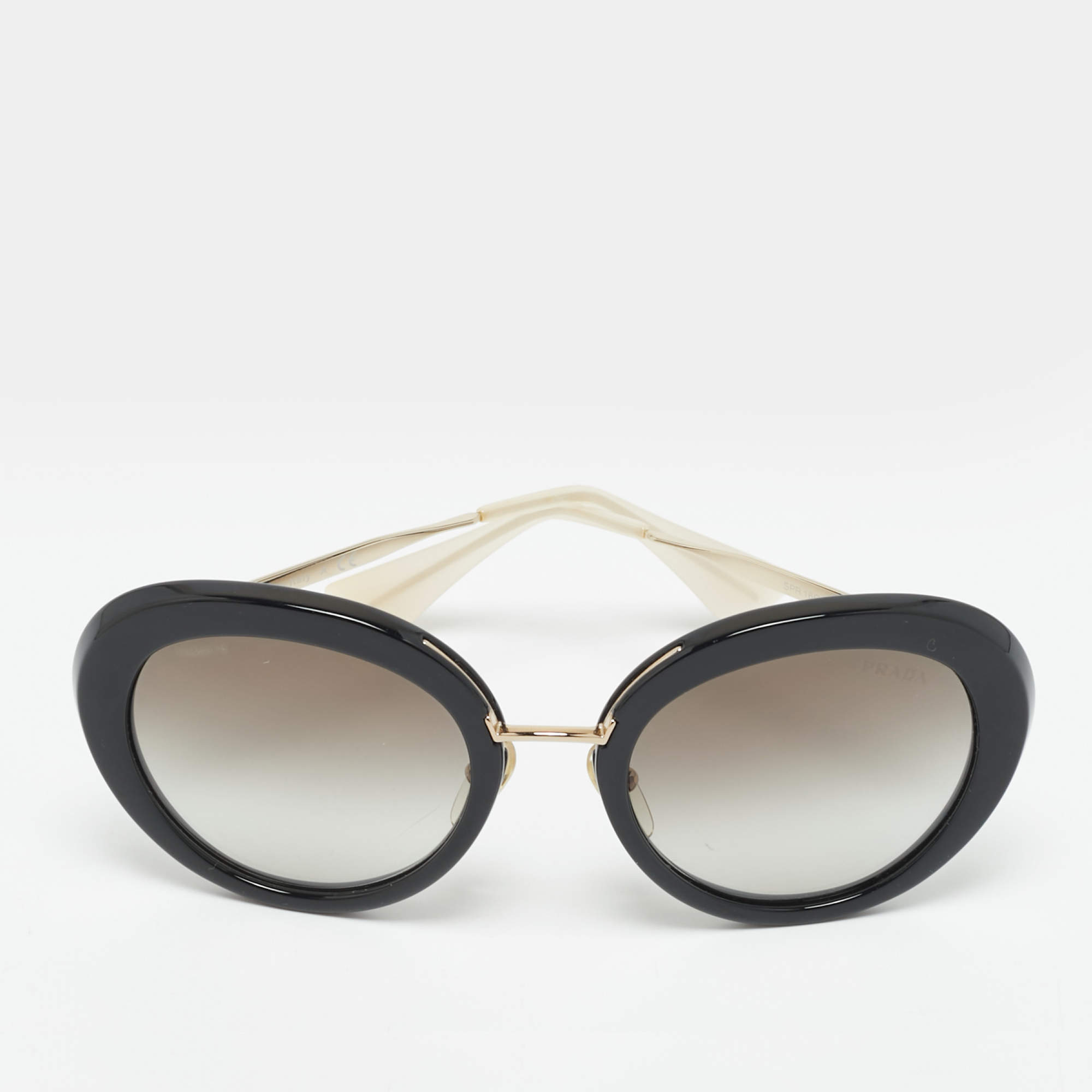 Pre Owned Prada Black/Grey Gradient SPR 16Q Frame Cat Eye Sunglasses