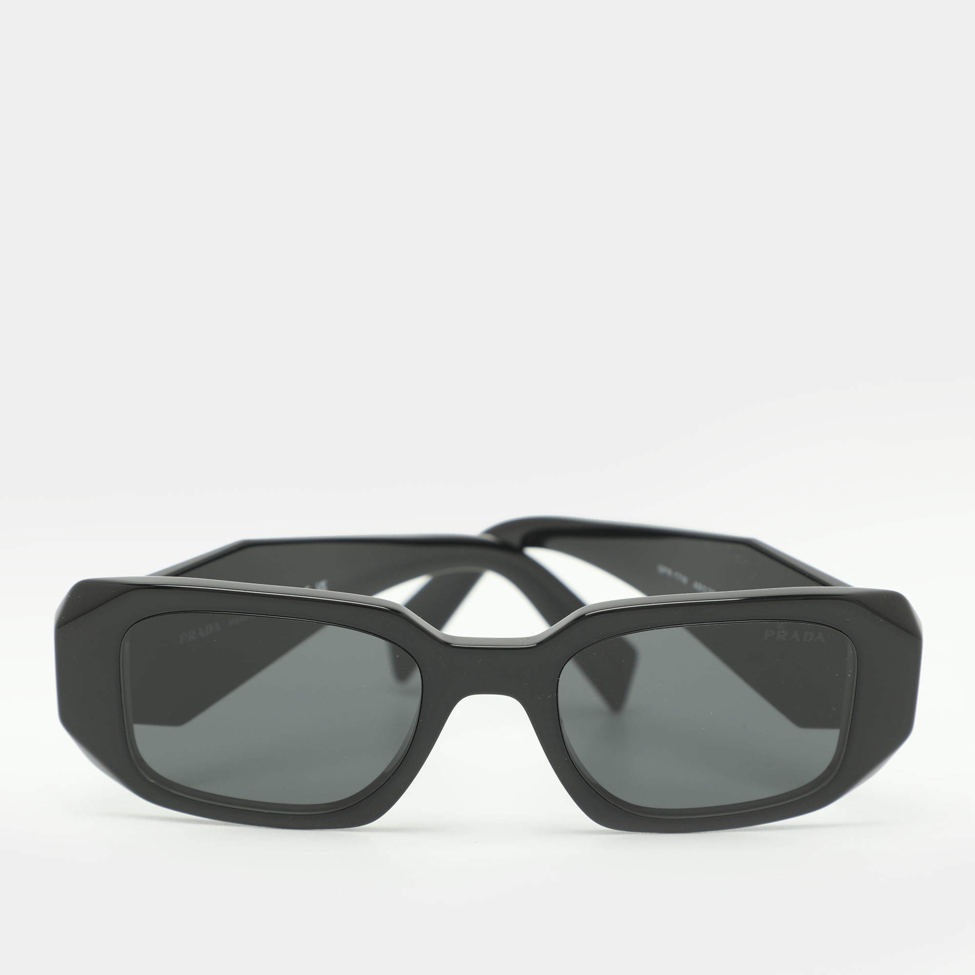 Pre Owned Prada Black SPR17W Symbole Rectangular Sunglasses