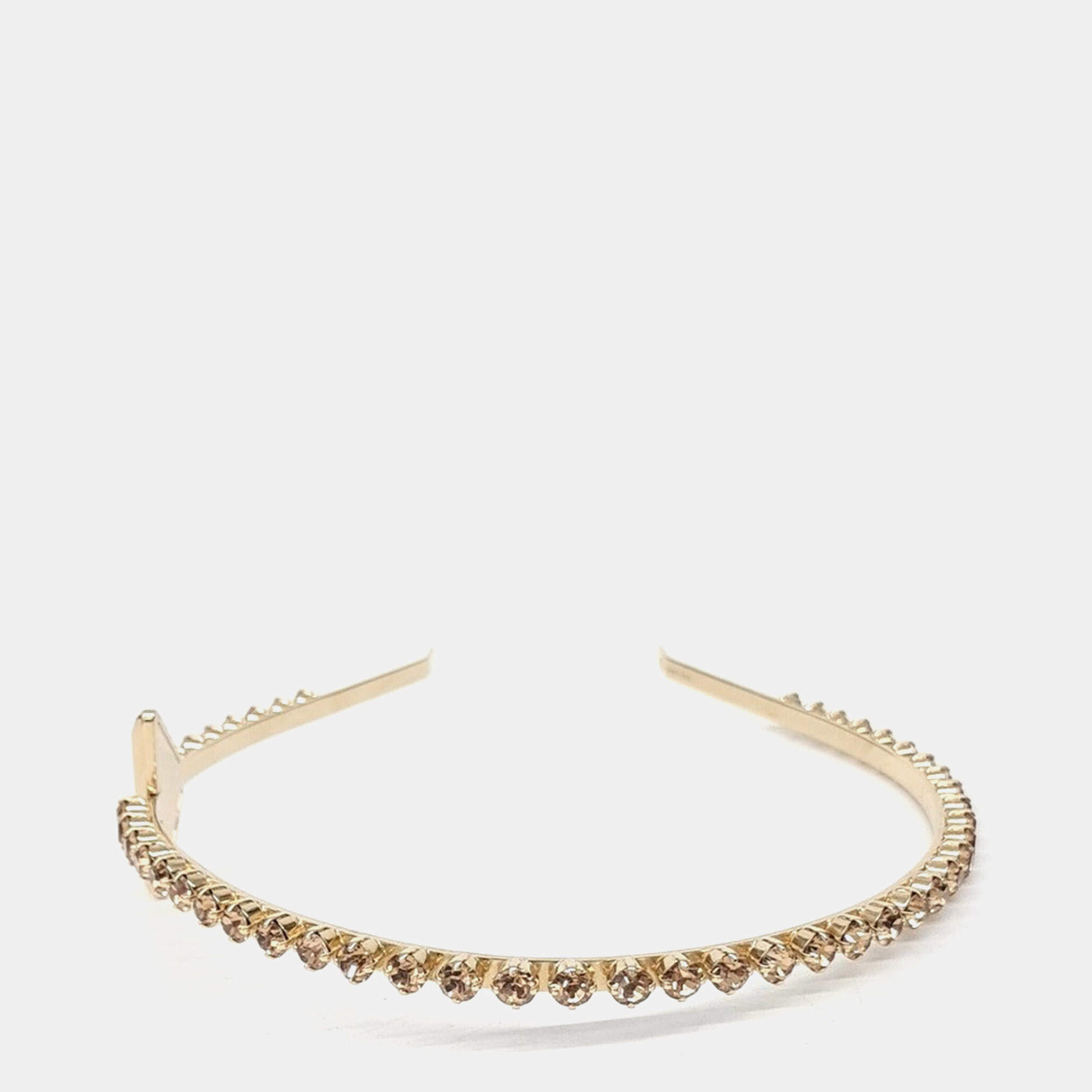 Pre Owned Prada Gold Tone Hairband