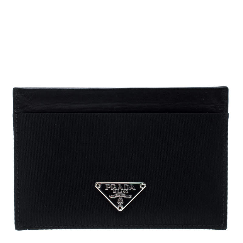 Pre Owned Prada Black Nylon Card Case