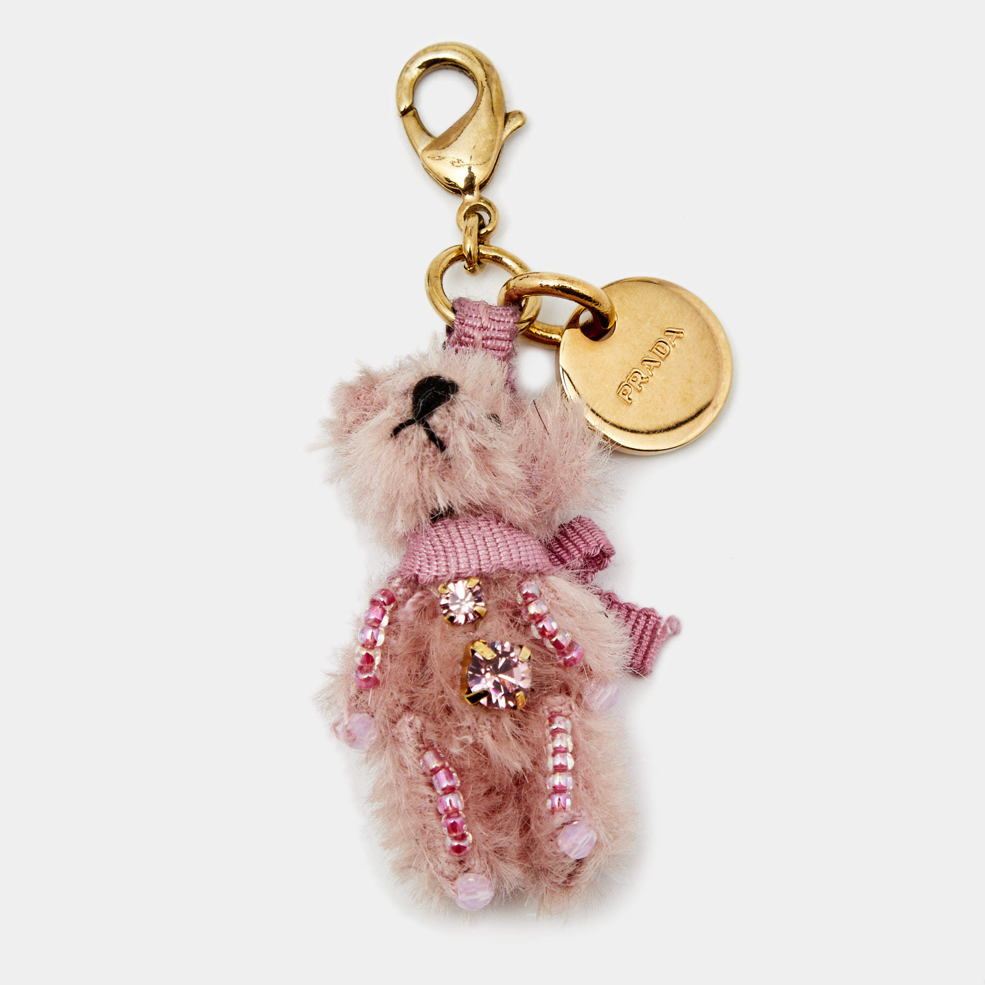 Prada Pink Furry Bear Embellished Charm