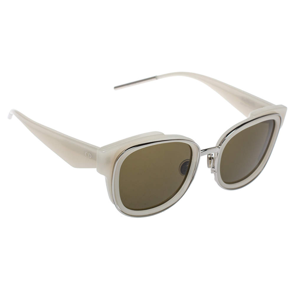 Pre Owned Dior White/Green Dior Very 2N Square Frame Sunglasses