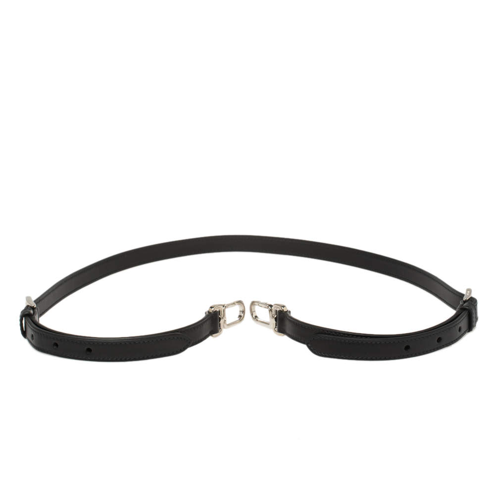 Pre Owned حمالة حقيبة برادا قابلة للضبط جلد أسود