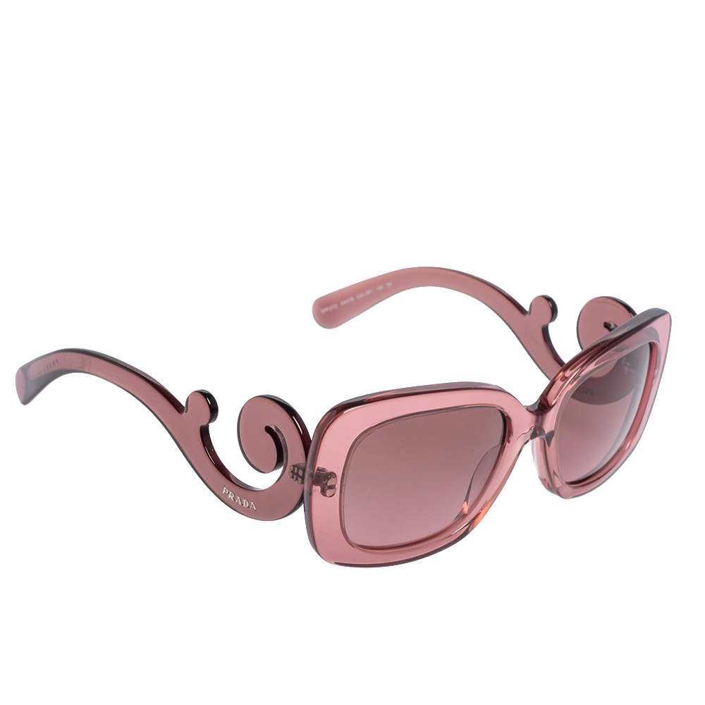 Prada Pink SPR27O Baroque Gradient Rectangle Sunglasses