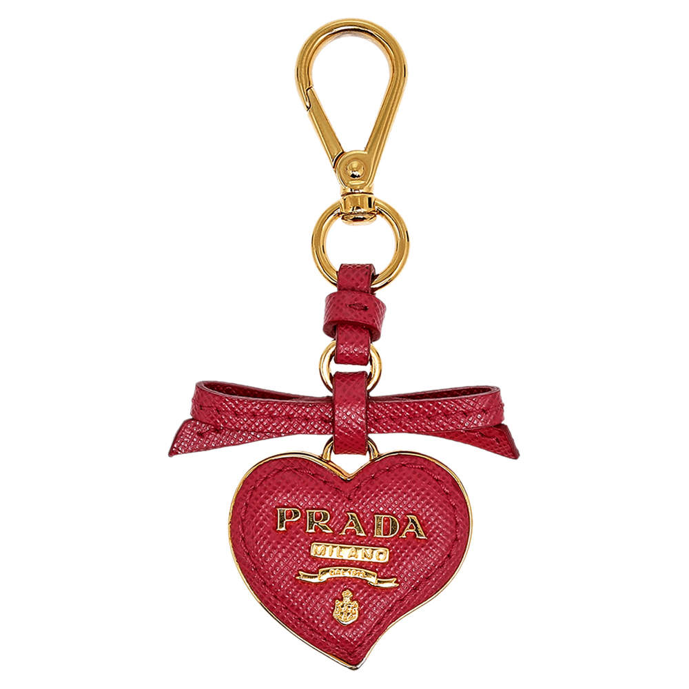 Love Escapade Pink Leather Heart Bag Charm / Keychain – The