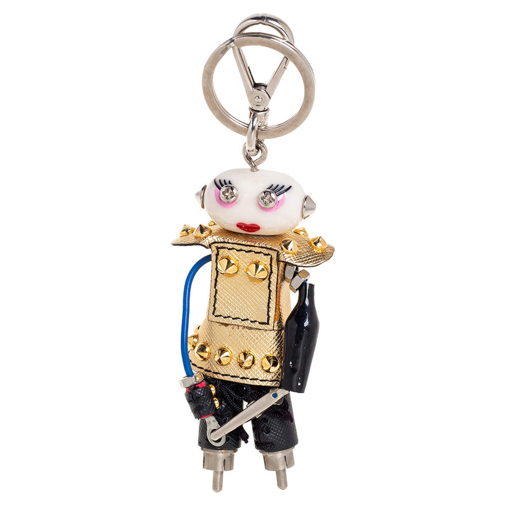 Prada Two Tone Nancy Robot Trick Bag Charm / Keychain