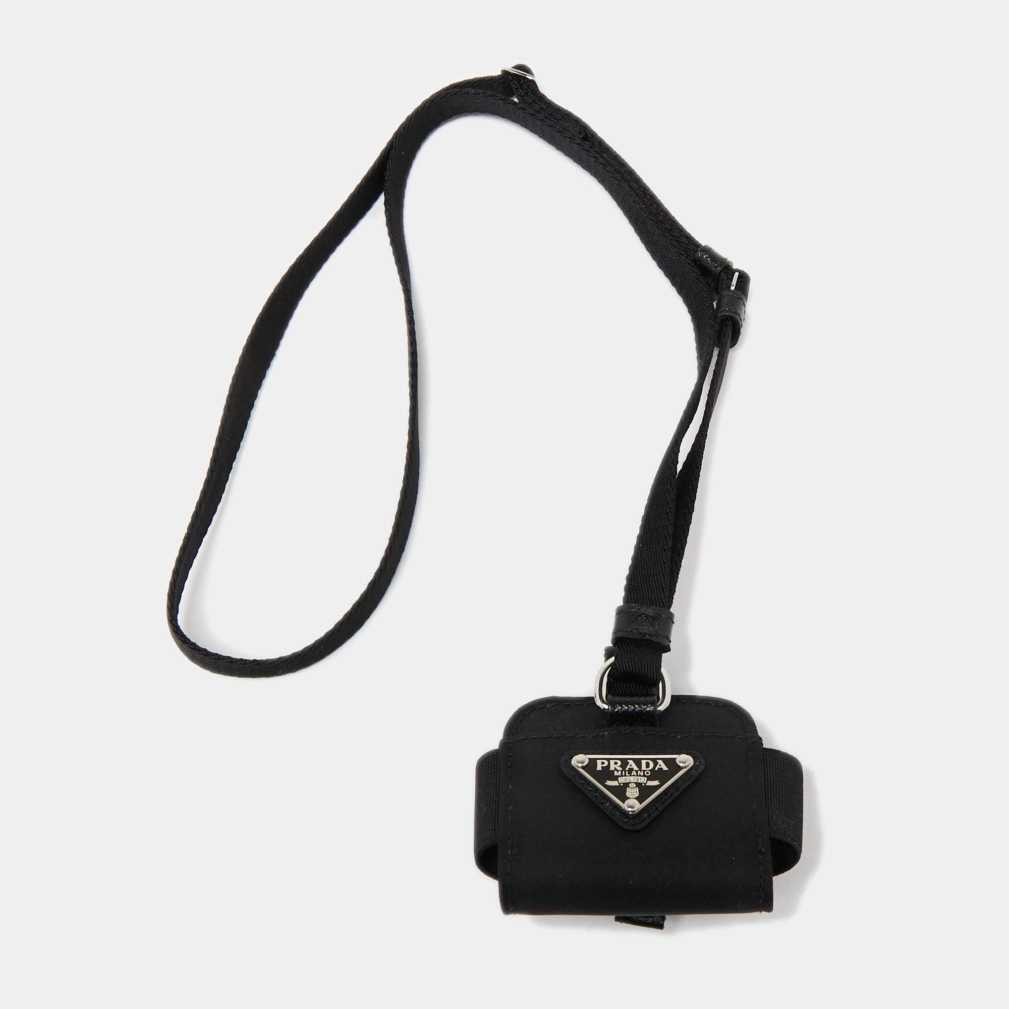 Prada Black Nylon Airpods Pro Case with Adjustable Strap