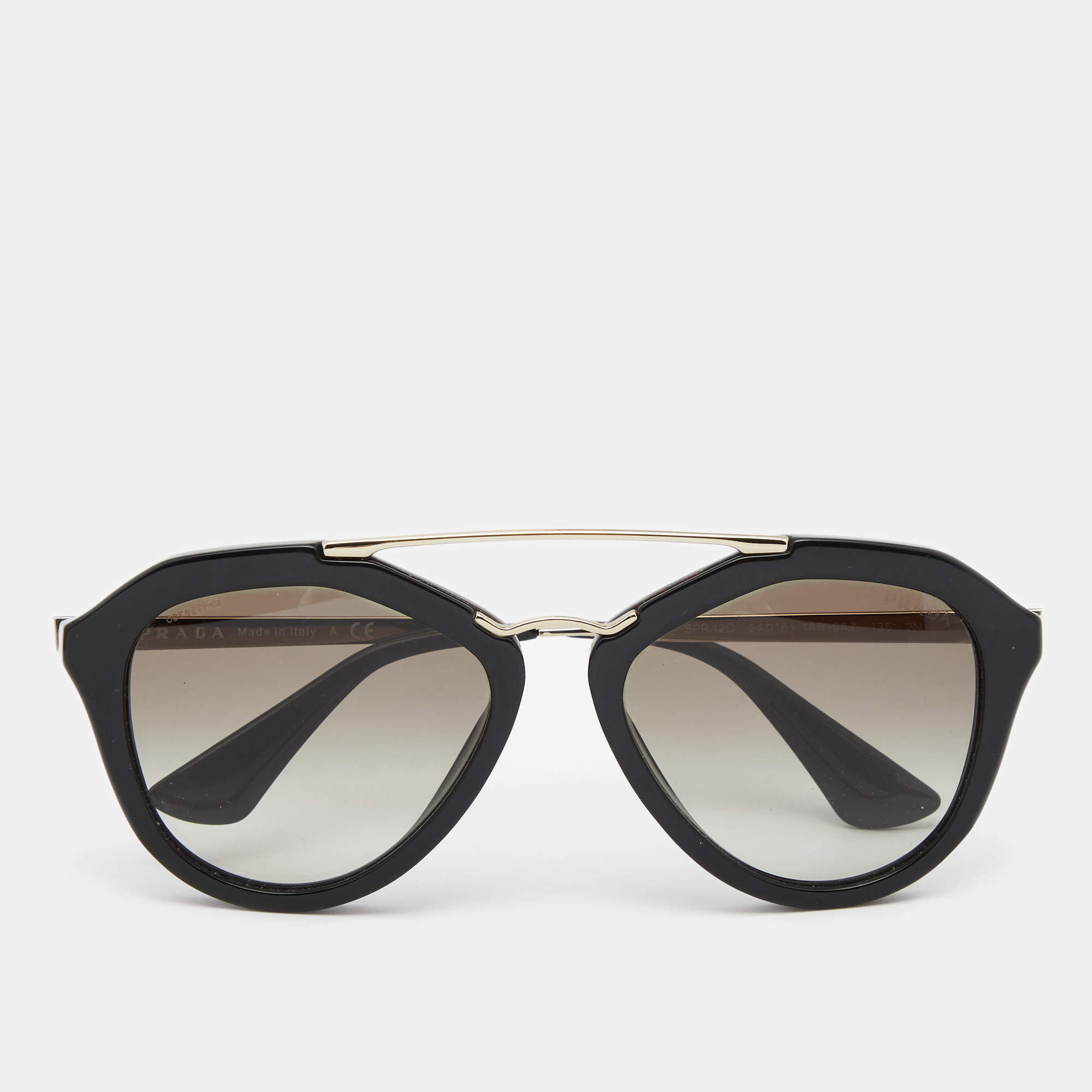 Prada Black Gradient SPR120 12Q Double Bridge Sunglasses