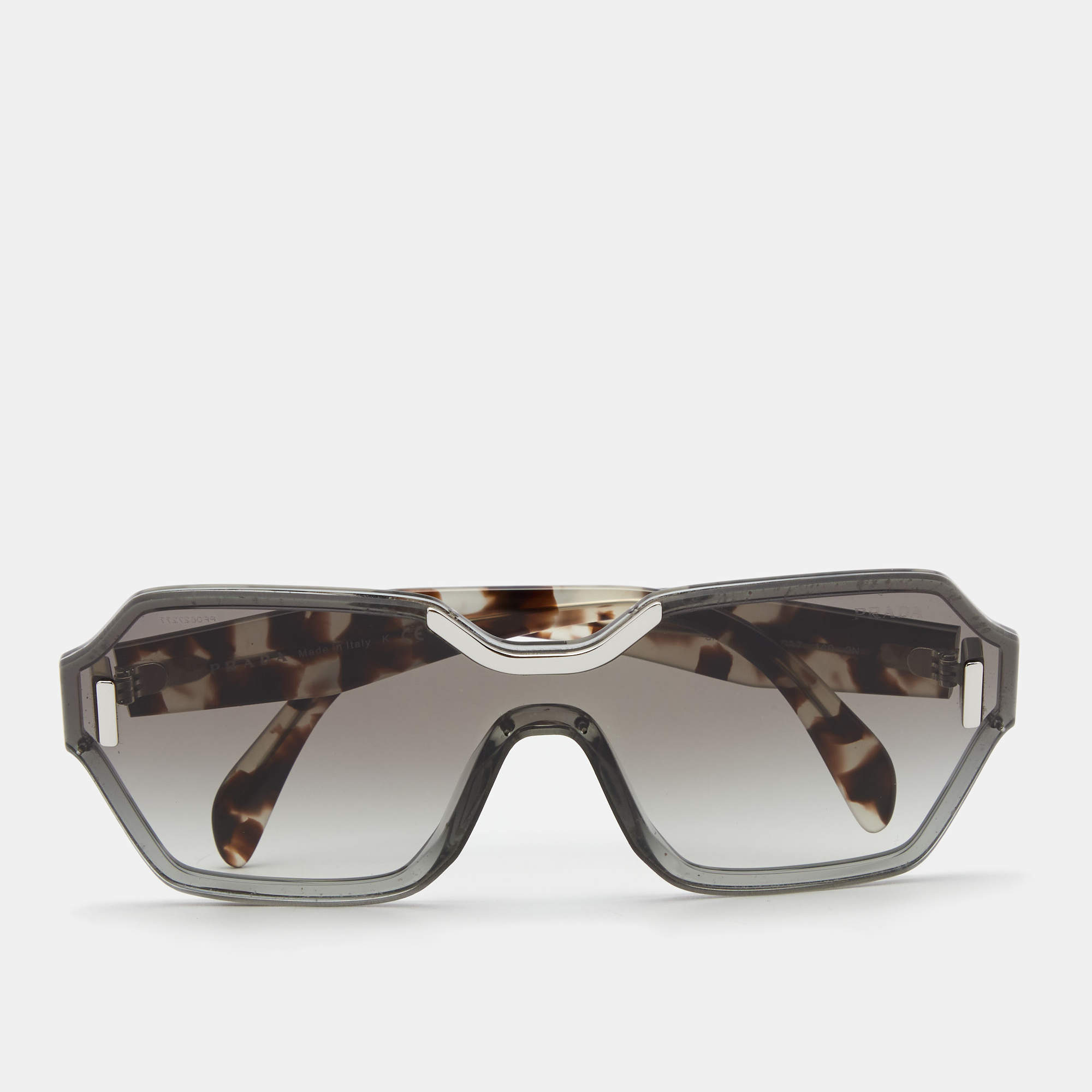 Prada Tortoiseshell/Grey Gradient SPR 15T Hide Geometric Sunglasses