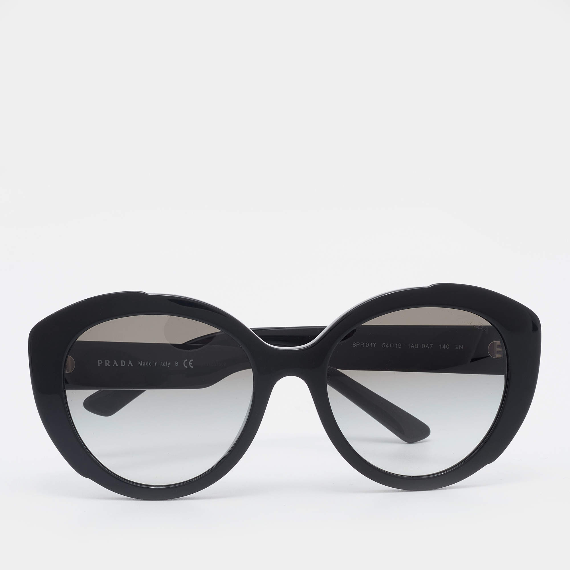 Prada Black/Grey Gradient SPR01Y Oval Sunglasses