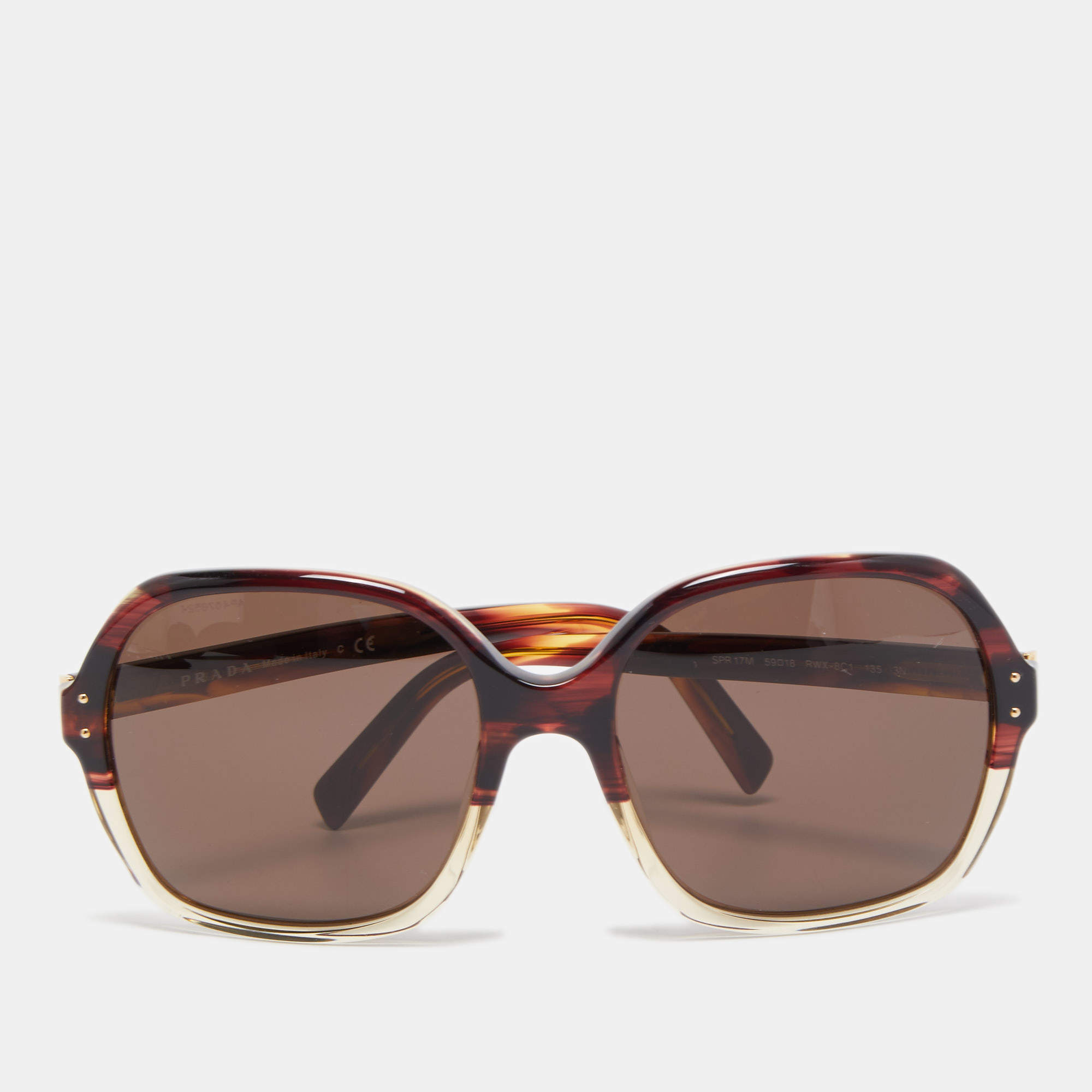 Prada Burgundy/Brown SPR 17M Oversized Sunglasses