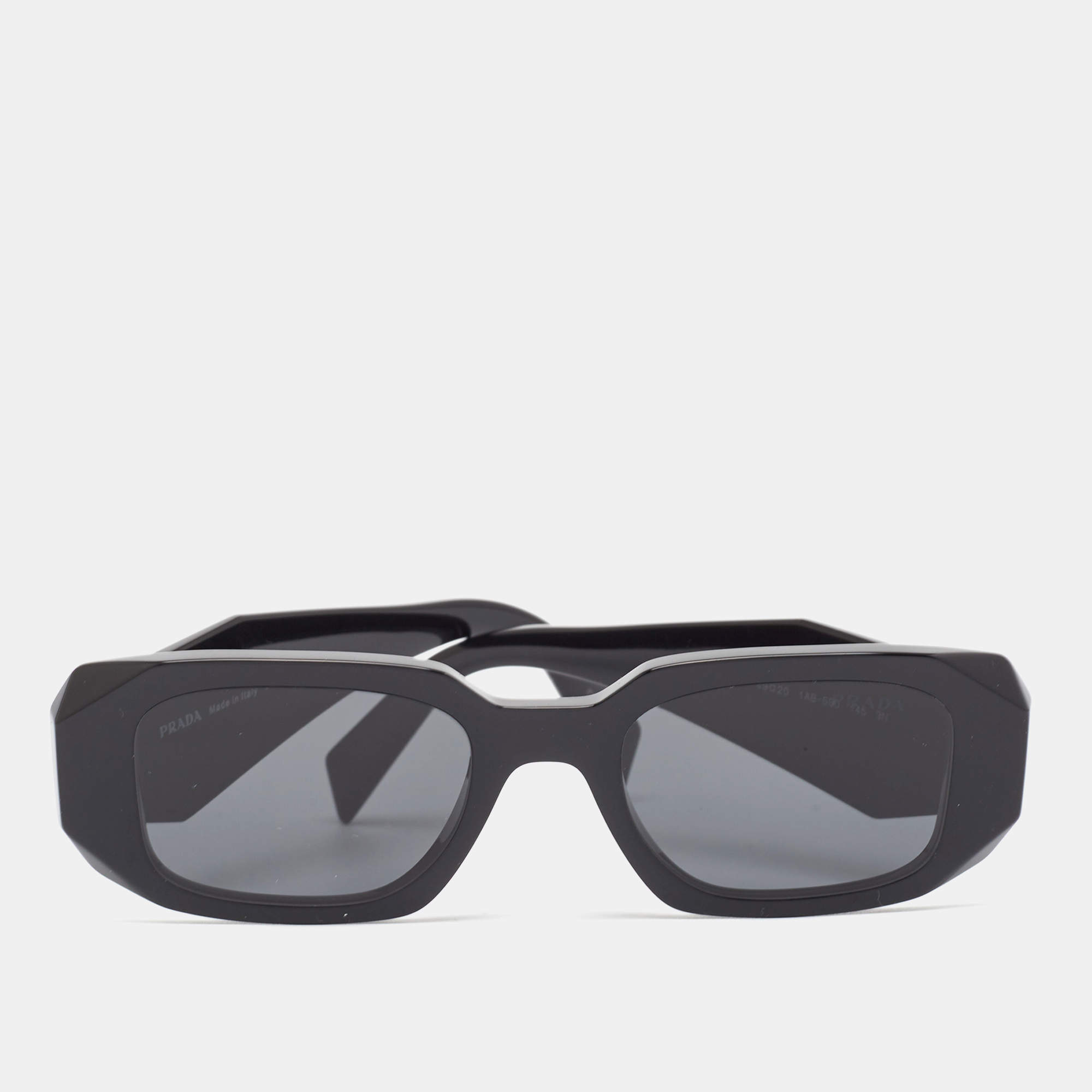 Prada Black SPR 17W Symbole Rectangular Sunglasses