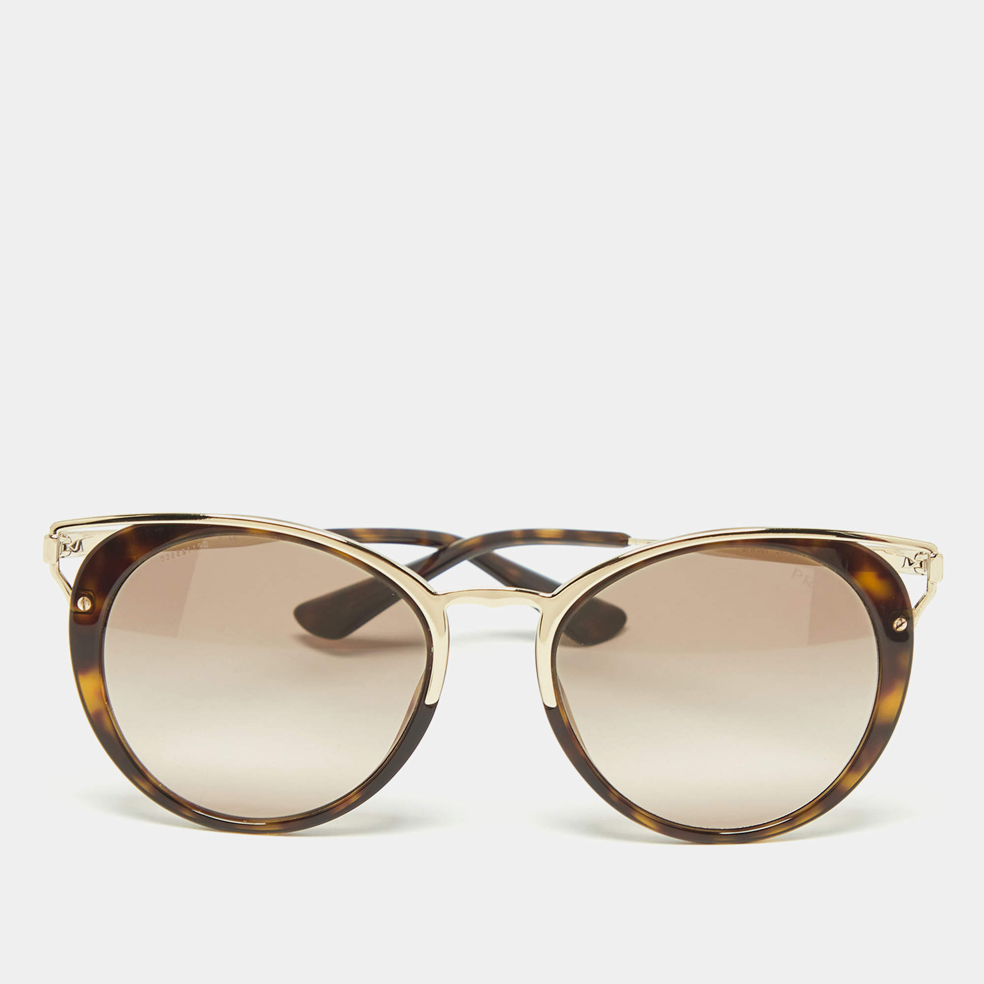 Prada Brown/Gold Tortoise SPR66T Cat Eye Sunglasses