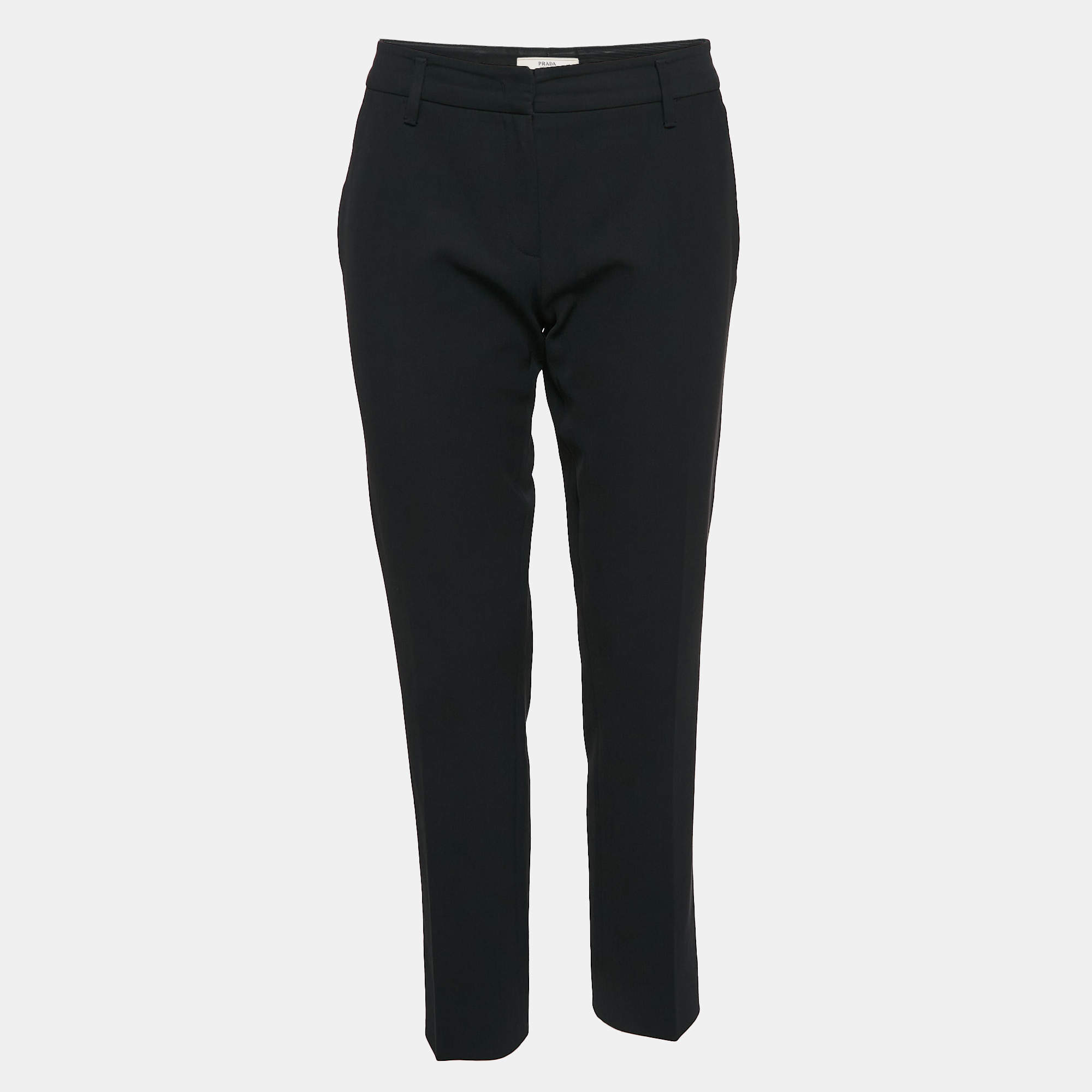 Prada Black Gabardine Trousers M