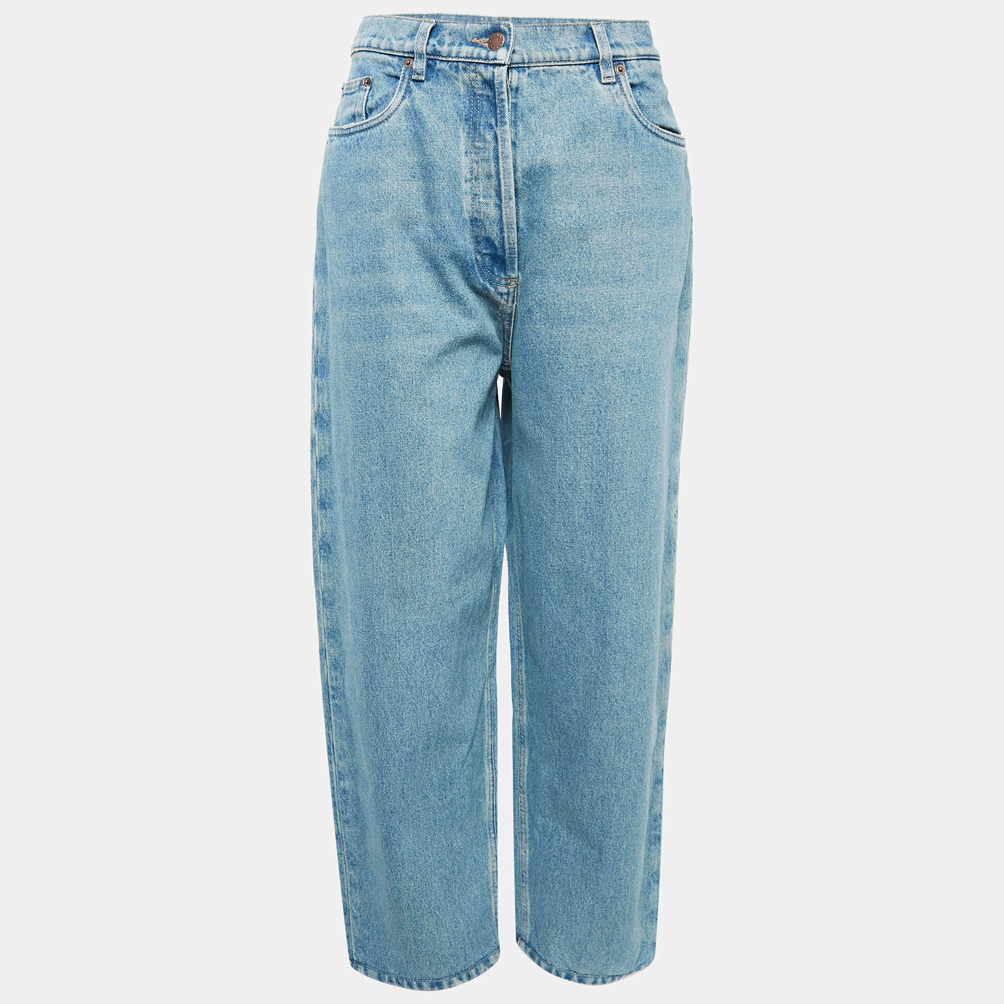 Prada Blue Denim High-Rise Loose Fit Jeans M Waist 28"