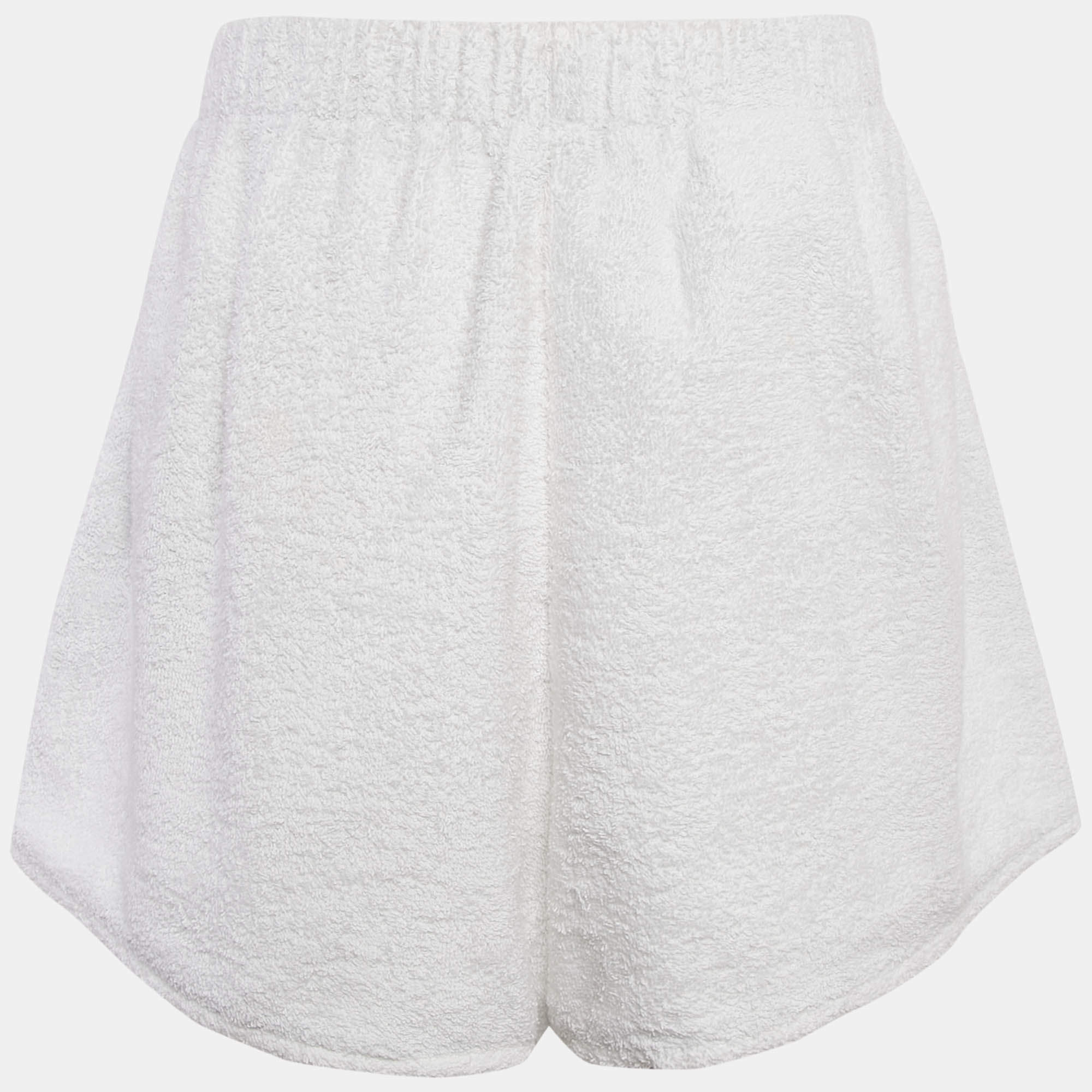 Prada White Cotton Terry Shorts XL Prada TLC