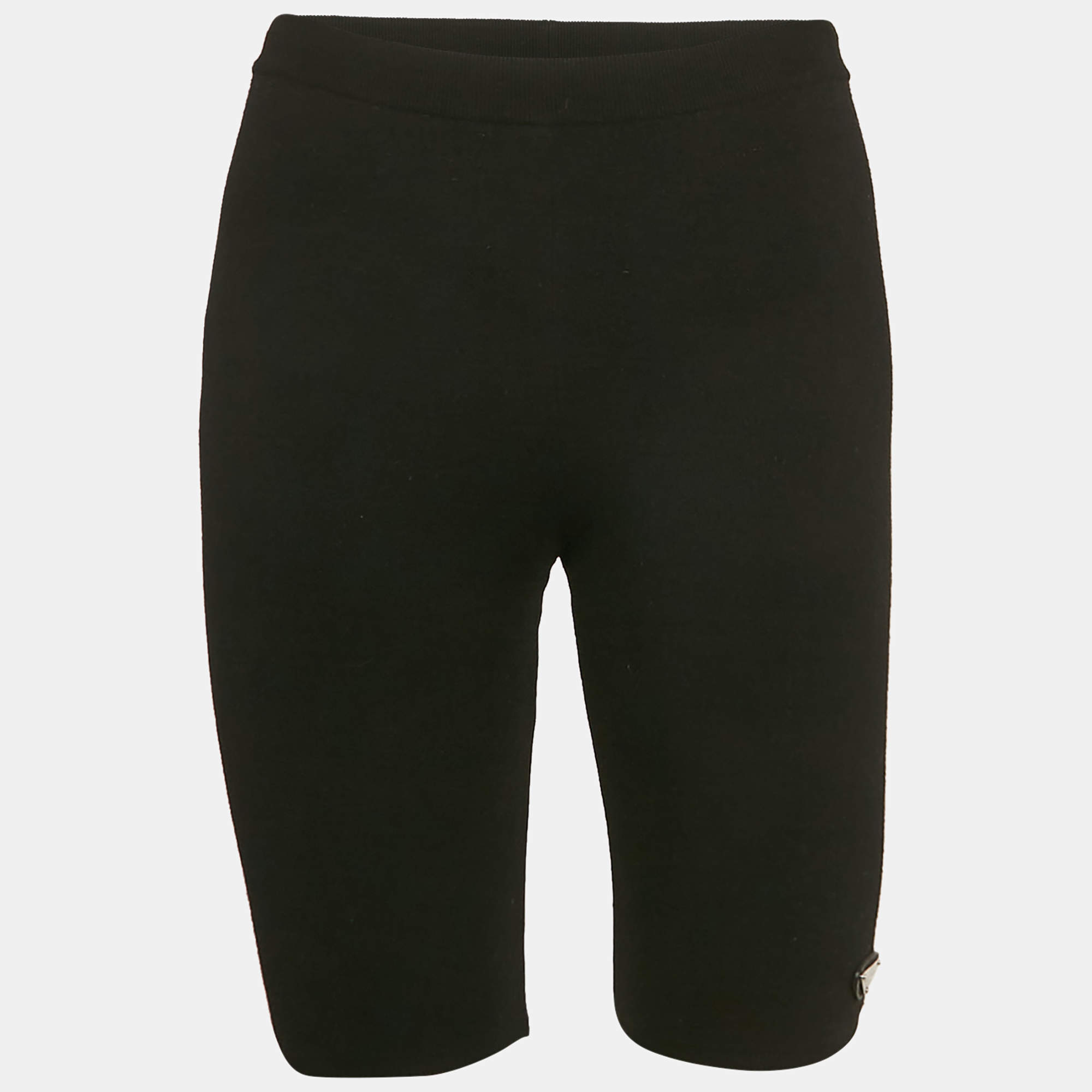 Prada Black Wool Blend Jersey Fitted Bermuda Shorts XS