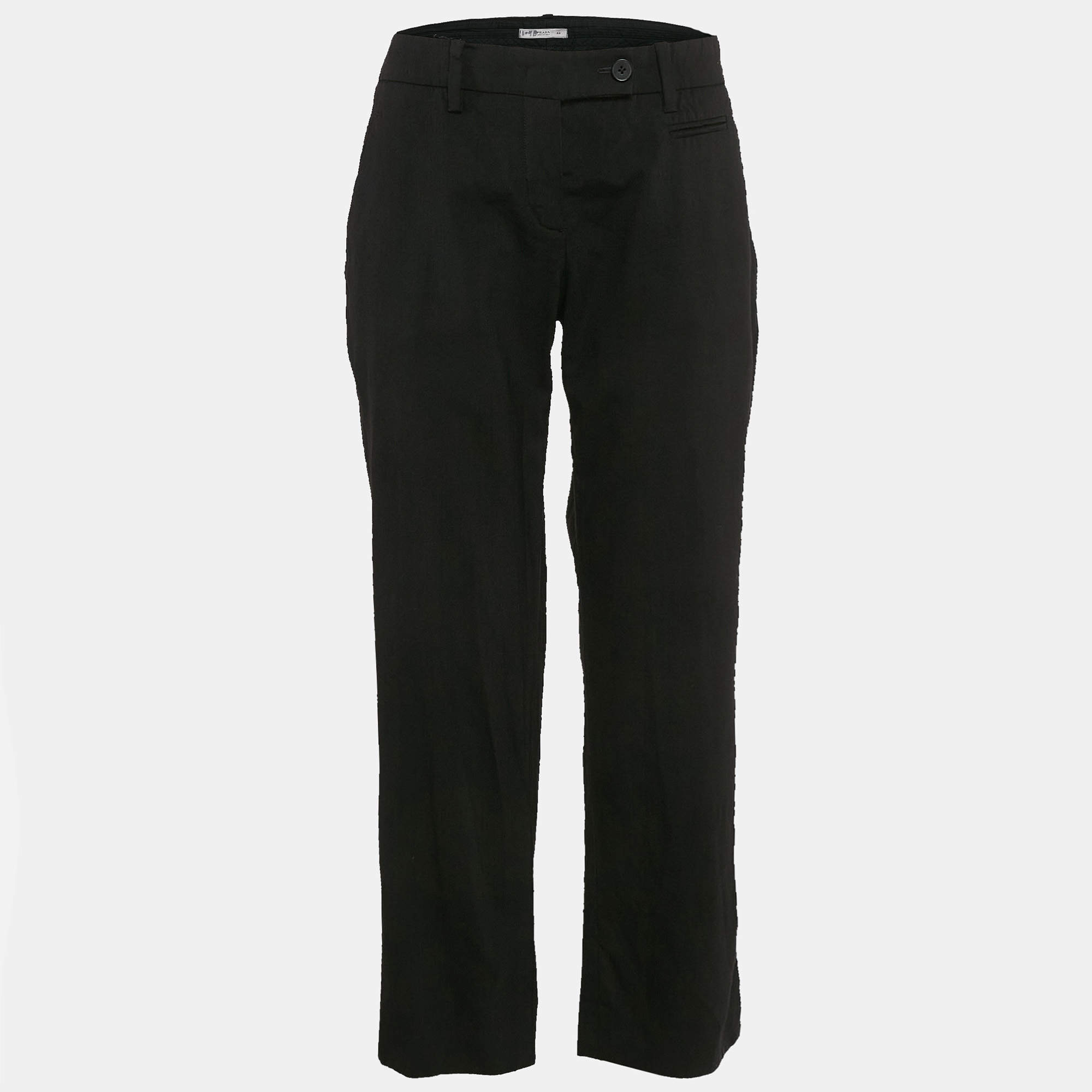 Prada Black Wool Blend Formal Trousers M