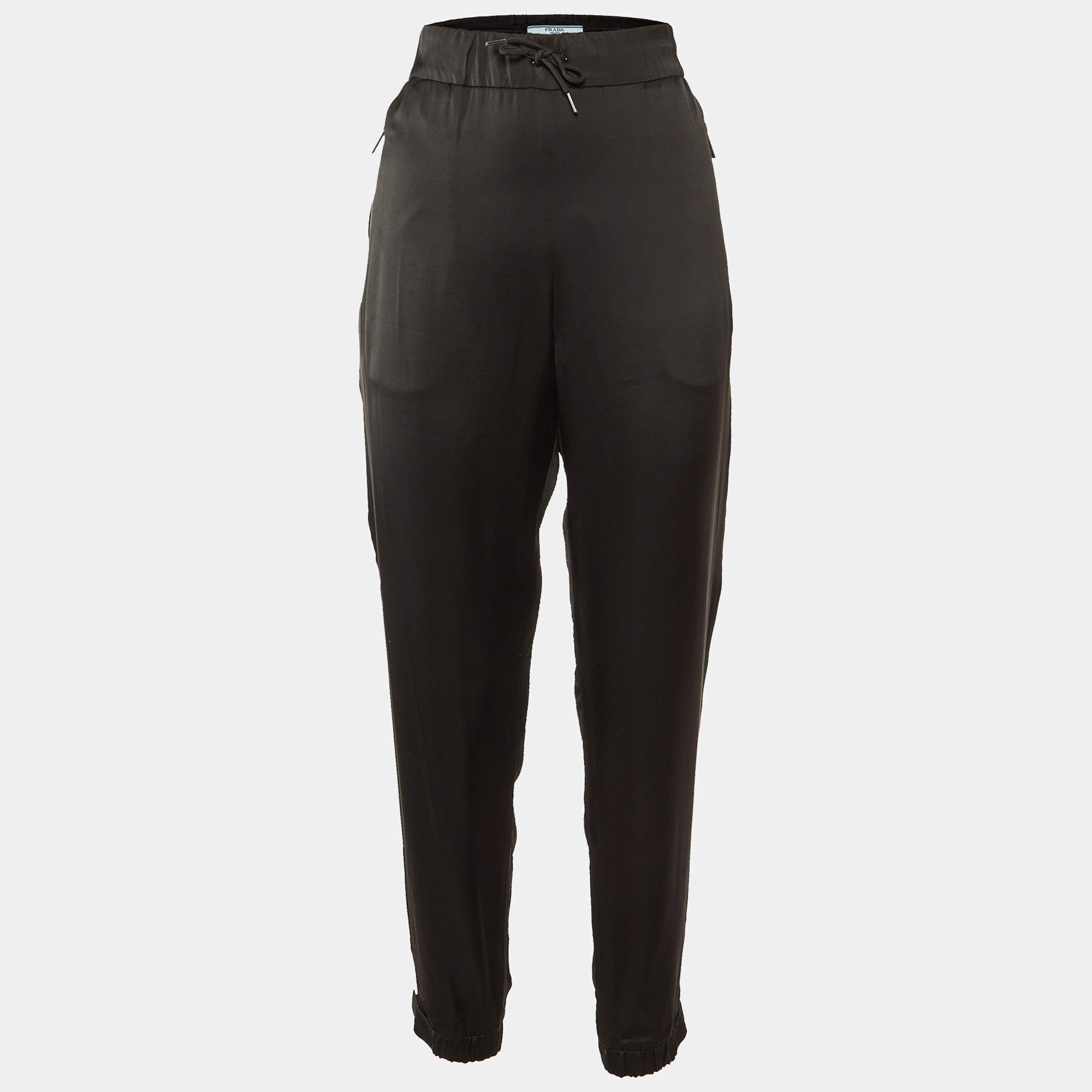 Prada Black Satin Trousers M