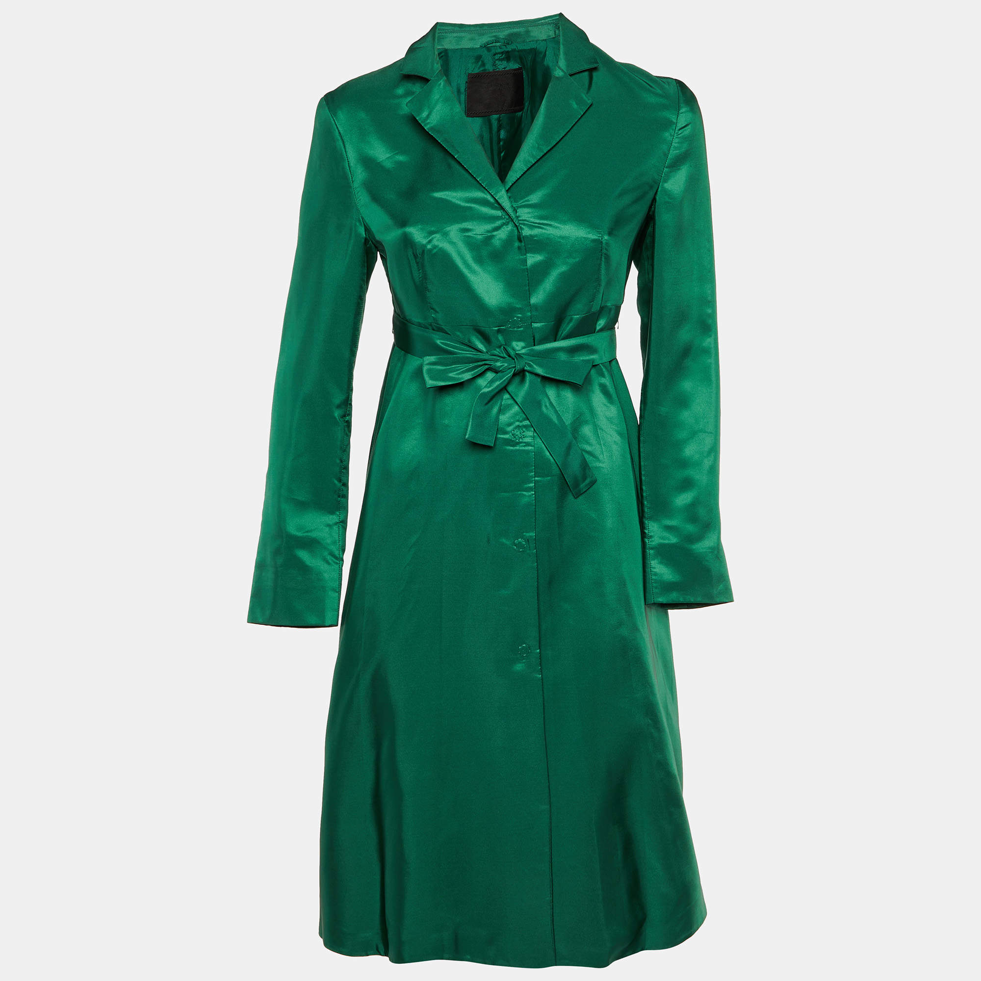 Prada Green Silk Blend Blended Midi Dress M