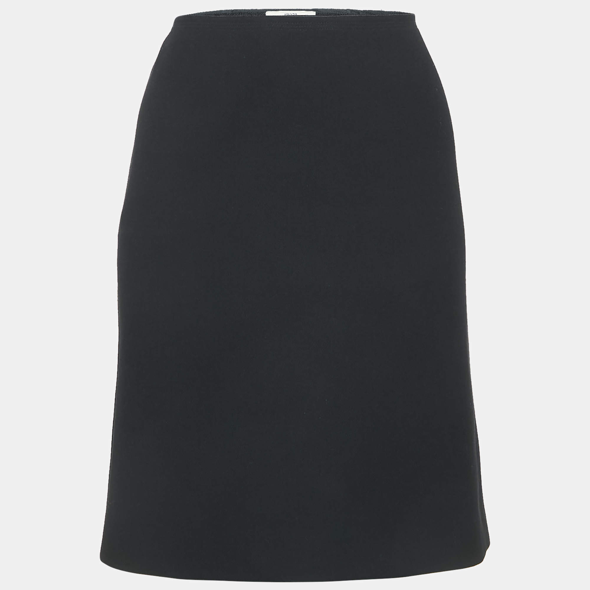 Prada Black Crepe Short Skirt M