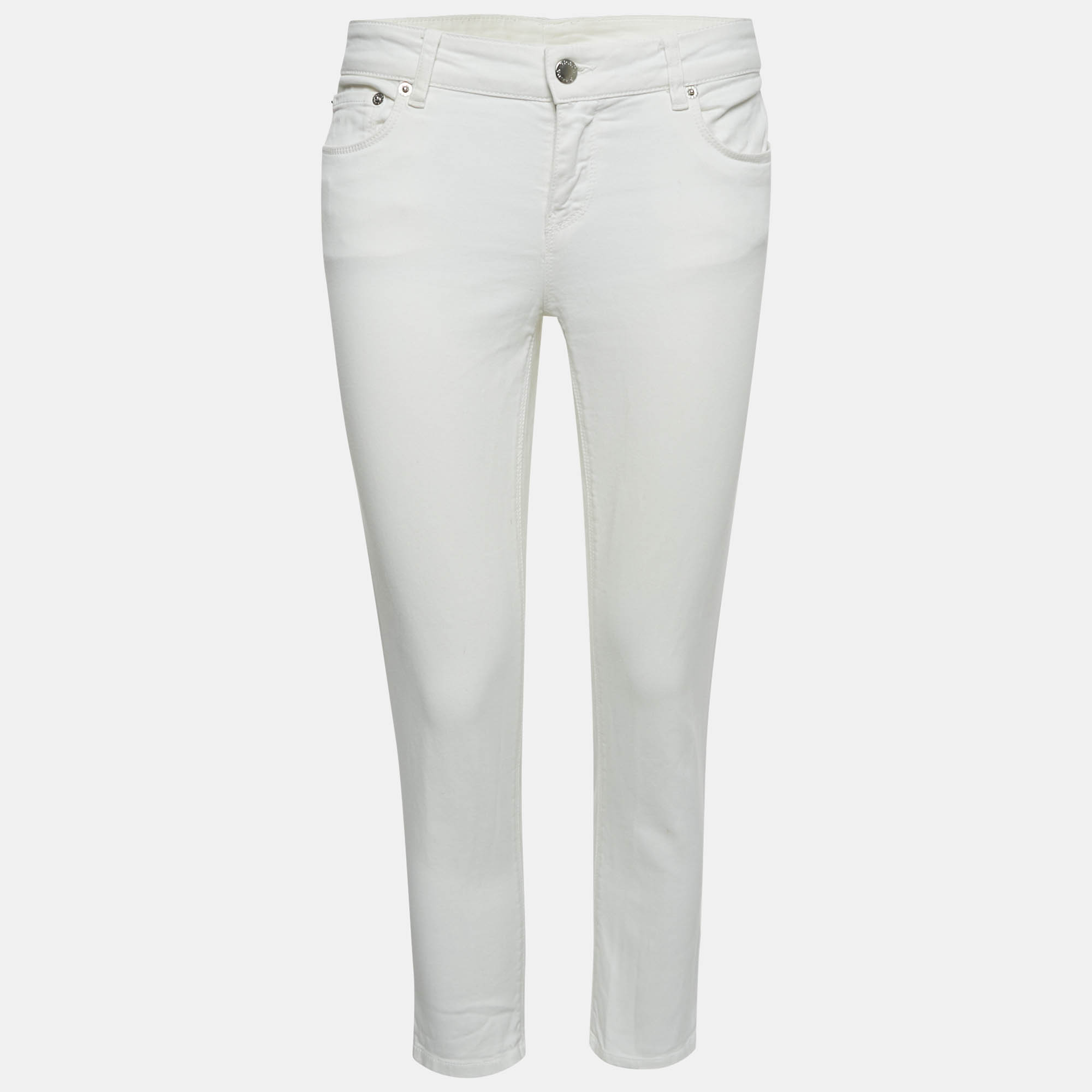 Prada White Denim Contour Fit Jeans M Waist 27"
