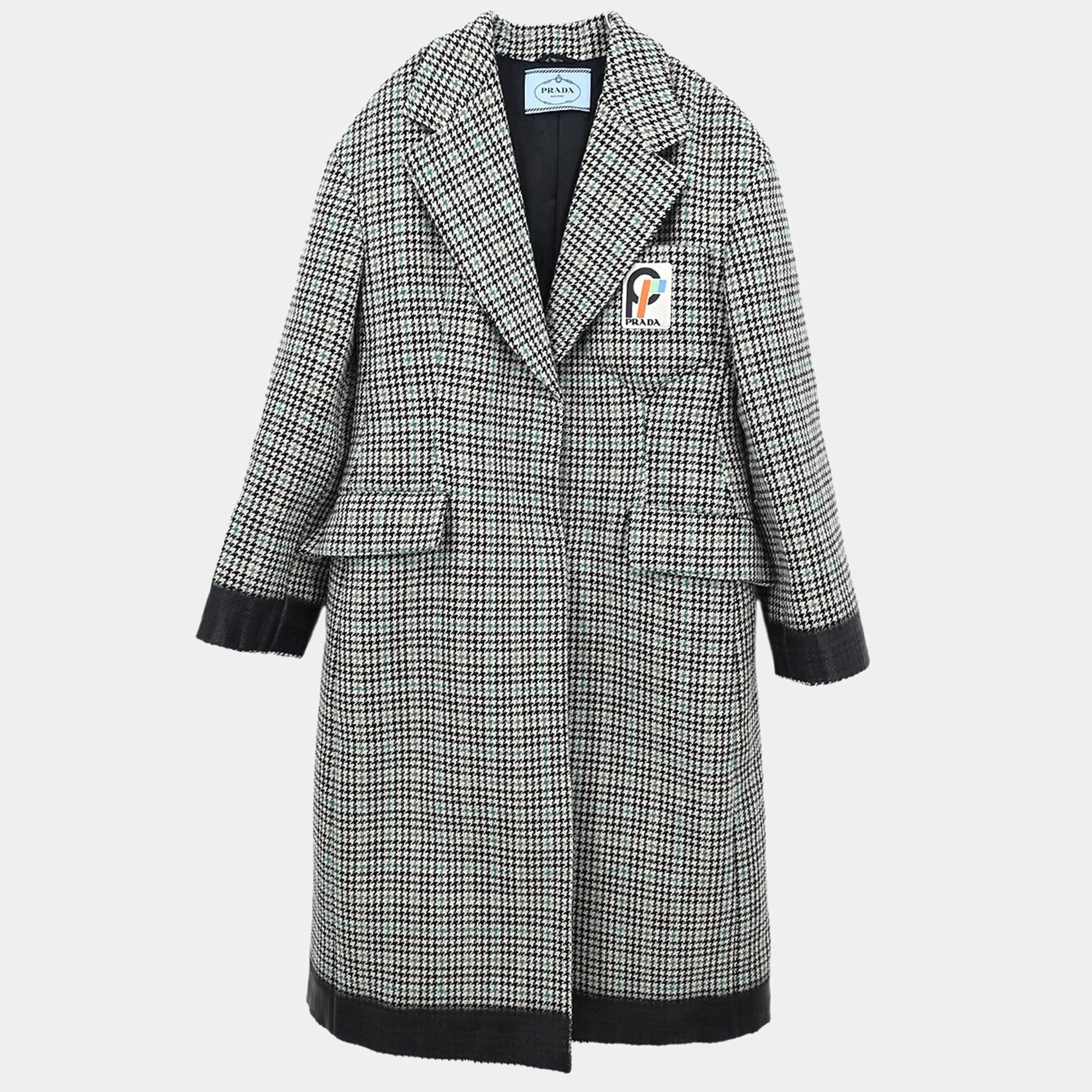 Prada Black Wool Coat Women Size 44