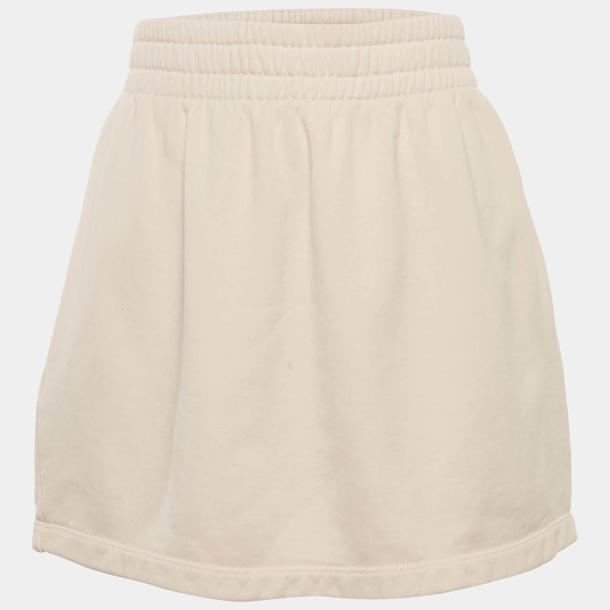 Pre Owned Prada Pink Cotton Jersey Drawstring Mini Skirt S