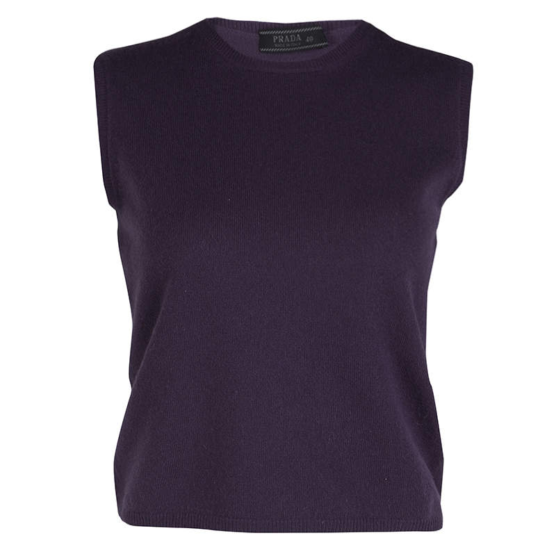 Prada Purple Cashmere Sleeveless Sweater S